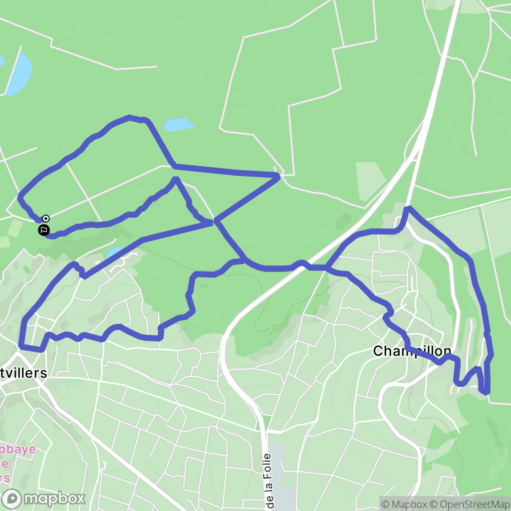 Hautvillers : carte du parcours de randonnée - France