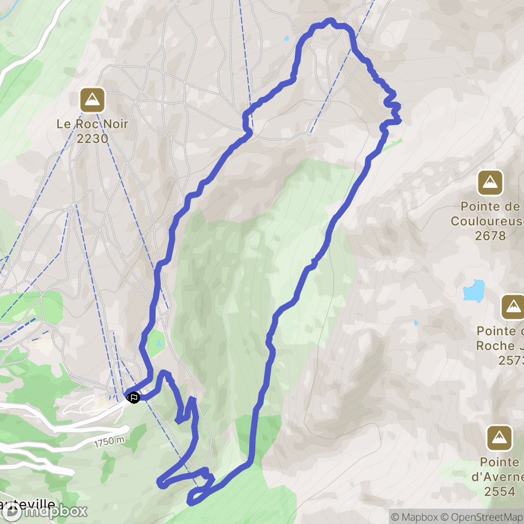 Montvalezan : carte du parcours de randonnée - France