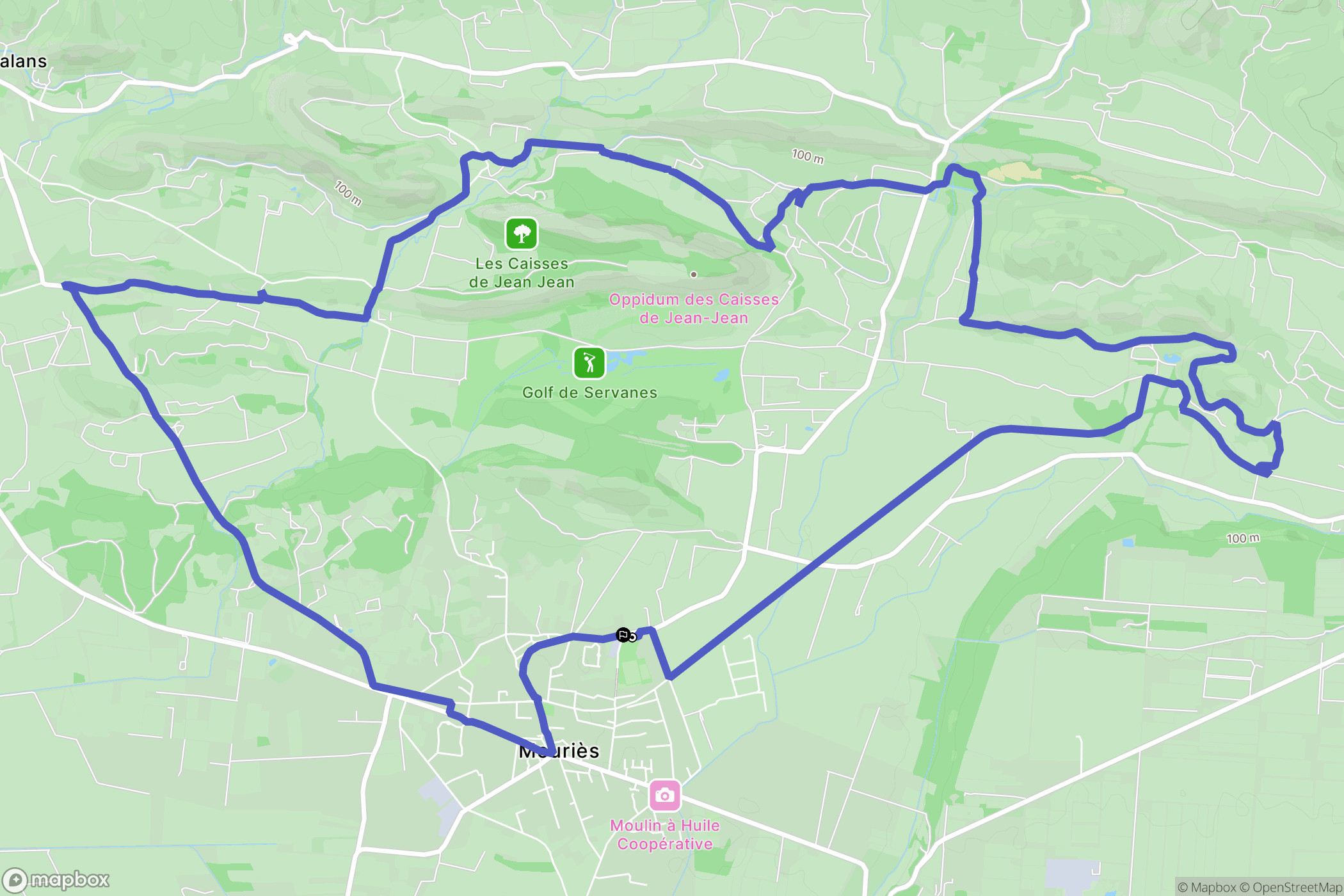 Mouriès : carte du parcours de randonnée - France