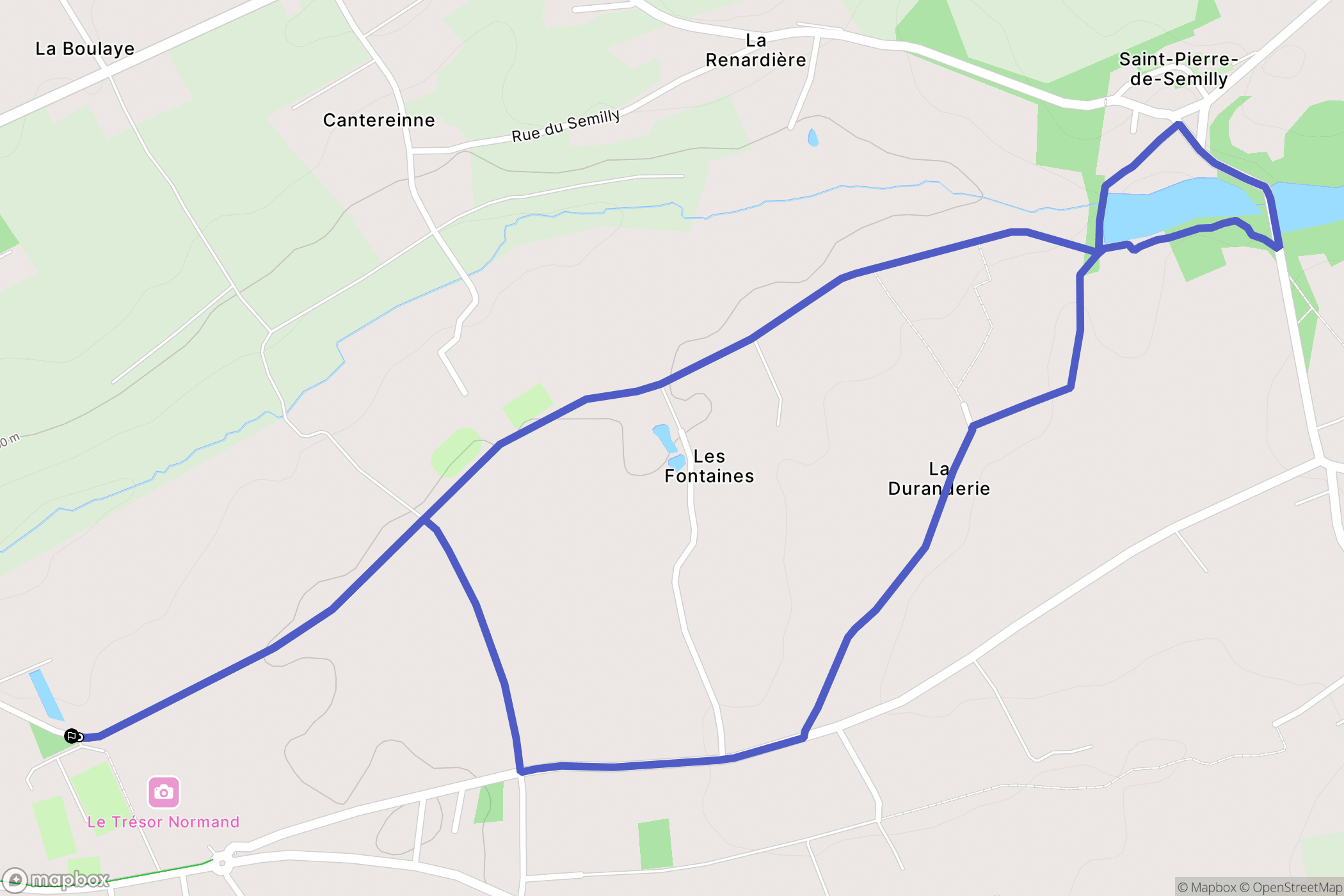 La Barre-de-Semilly : carte du parcours de randonnée - France