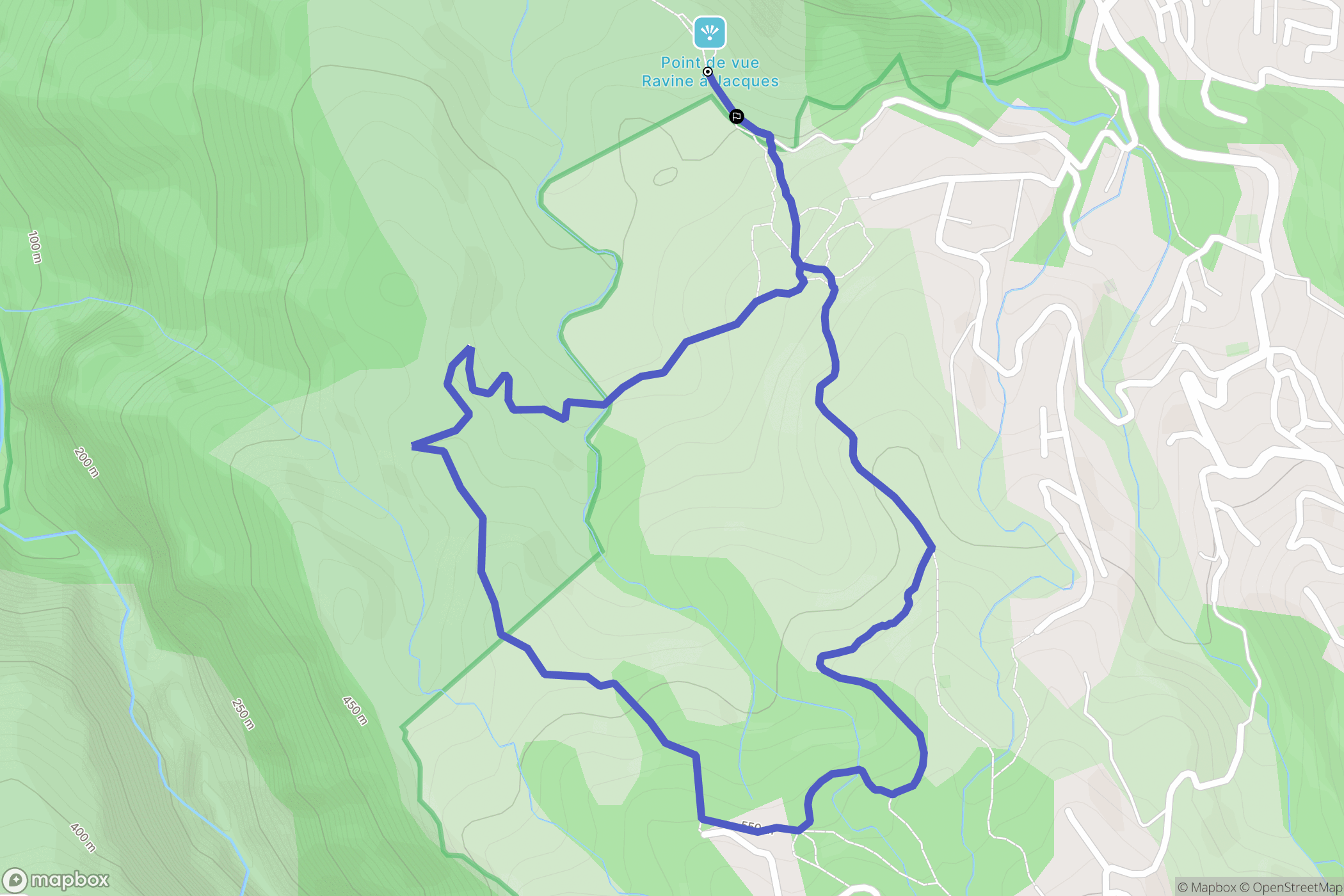 Saint-Denis : carte du parcours de randonnée - France