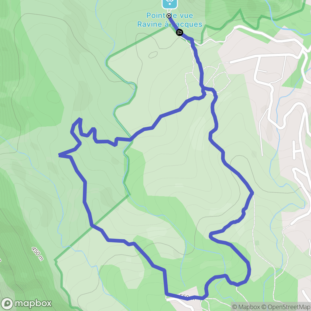 Saint-Denis : carte du parcours de randonnée - France