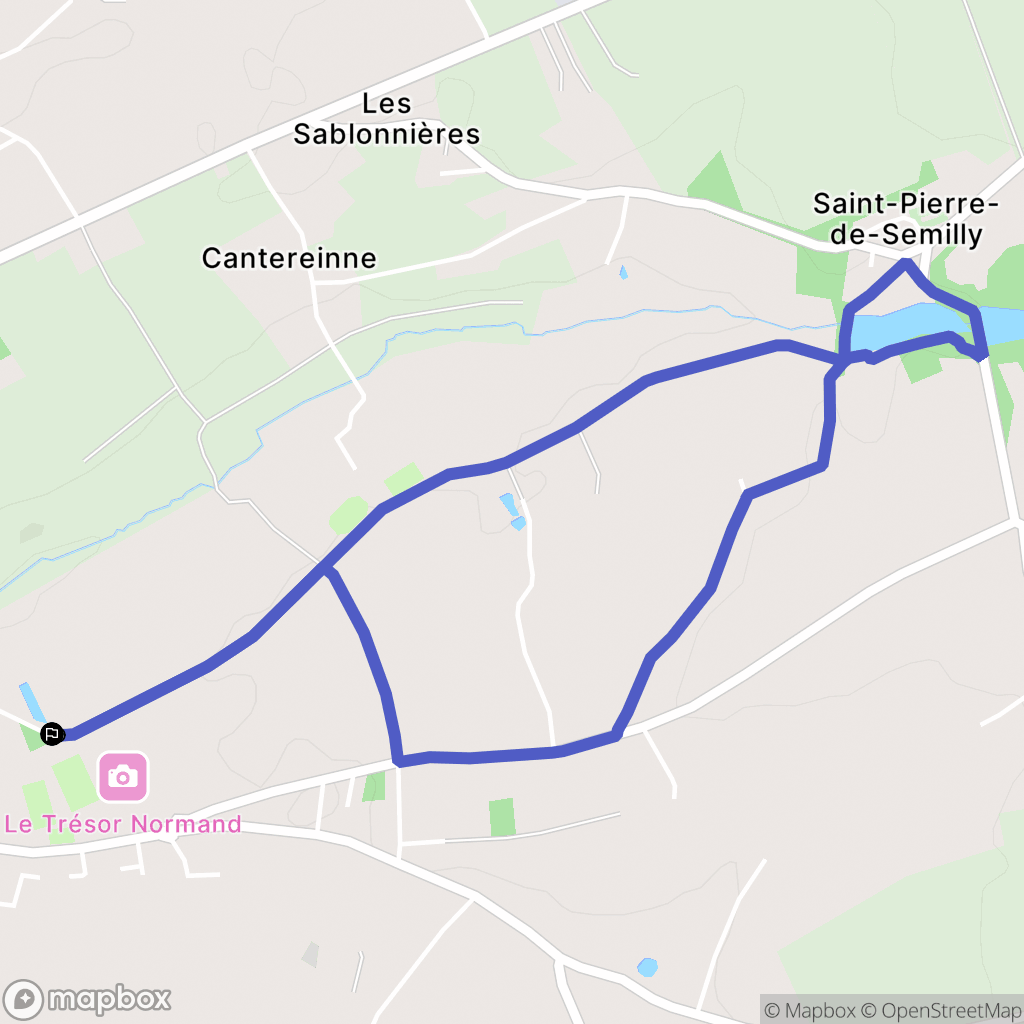La Barre-de-Semilly : carte du parcours de randonnée - France
