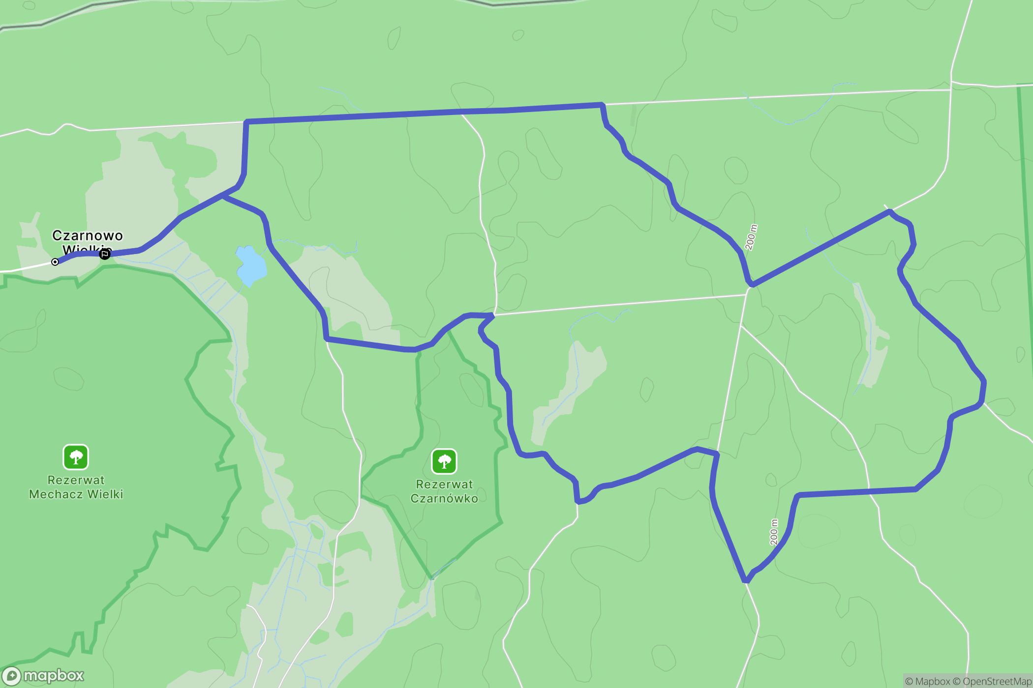 Czarnowo Wielkie: mapa trasy - Poland