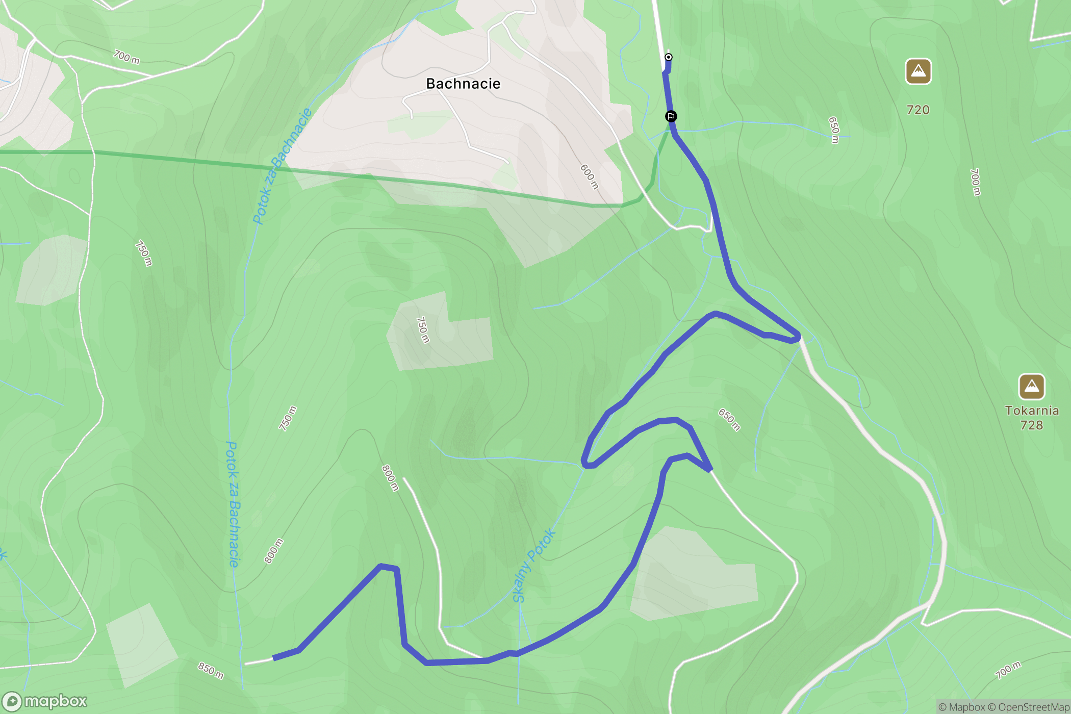 Gaboń: mapa trasy - Poland