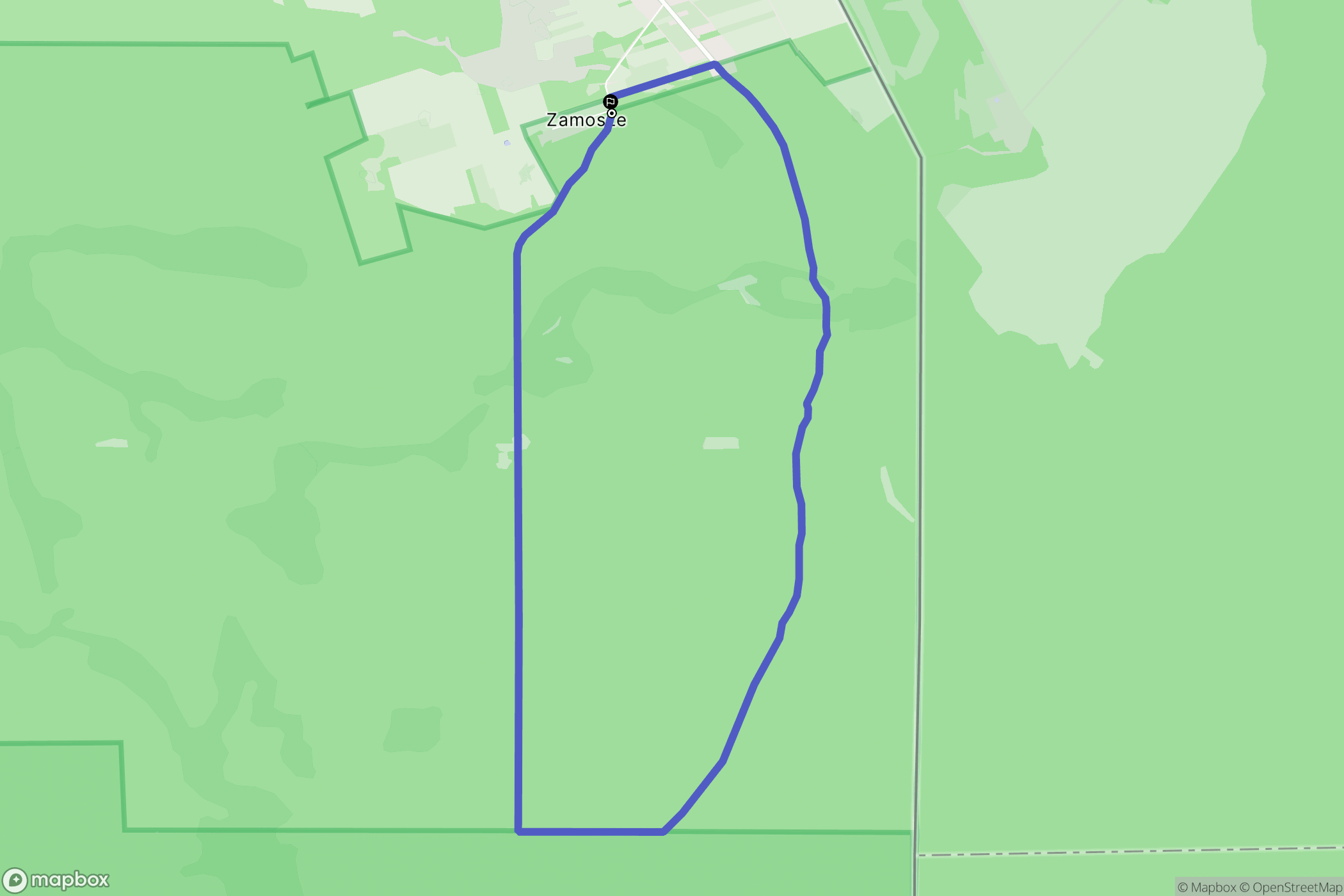 Zamosze: mapa trasy - Poland