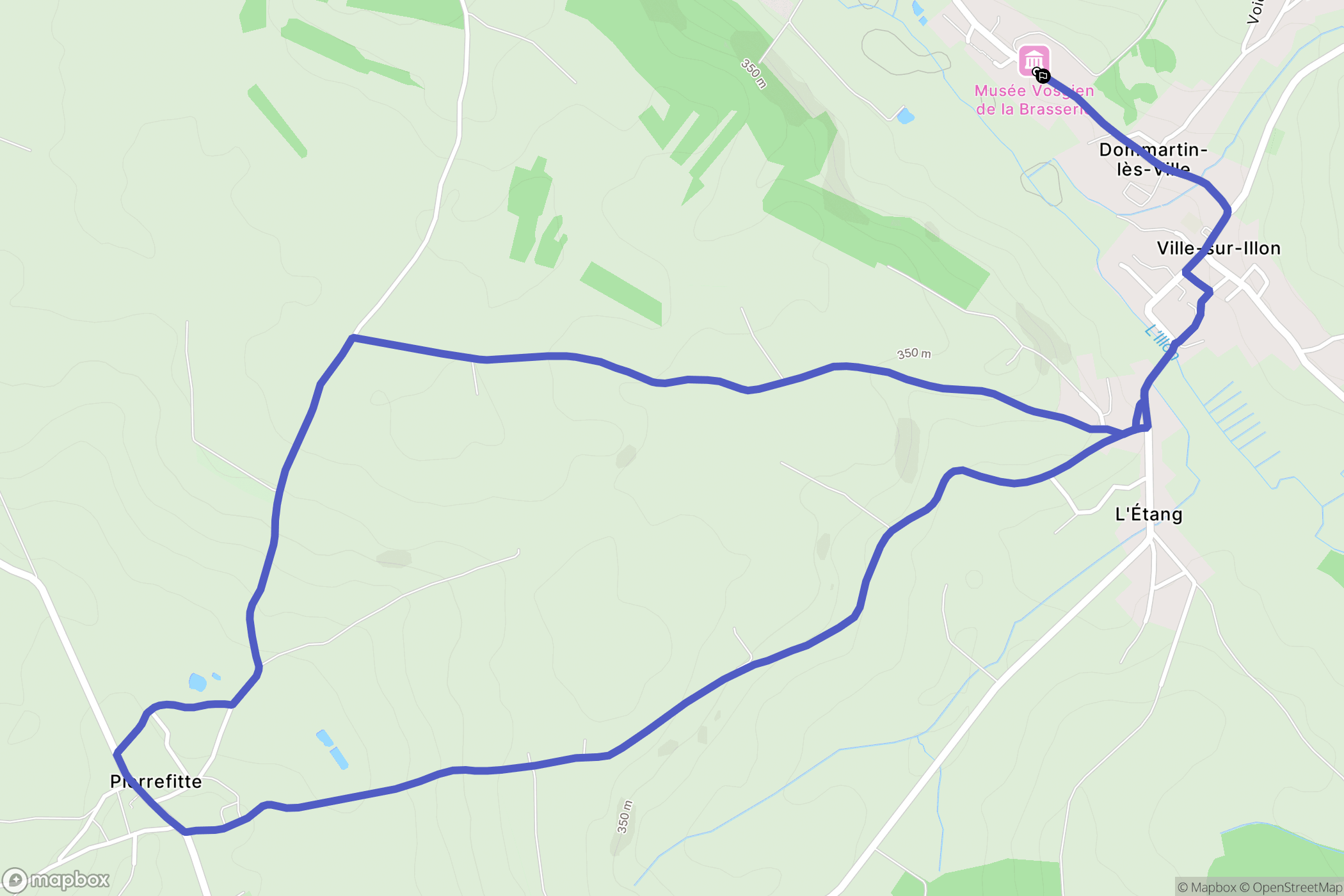Ville-sur-Illon : carte du parcours de randonnée - France