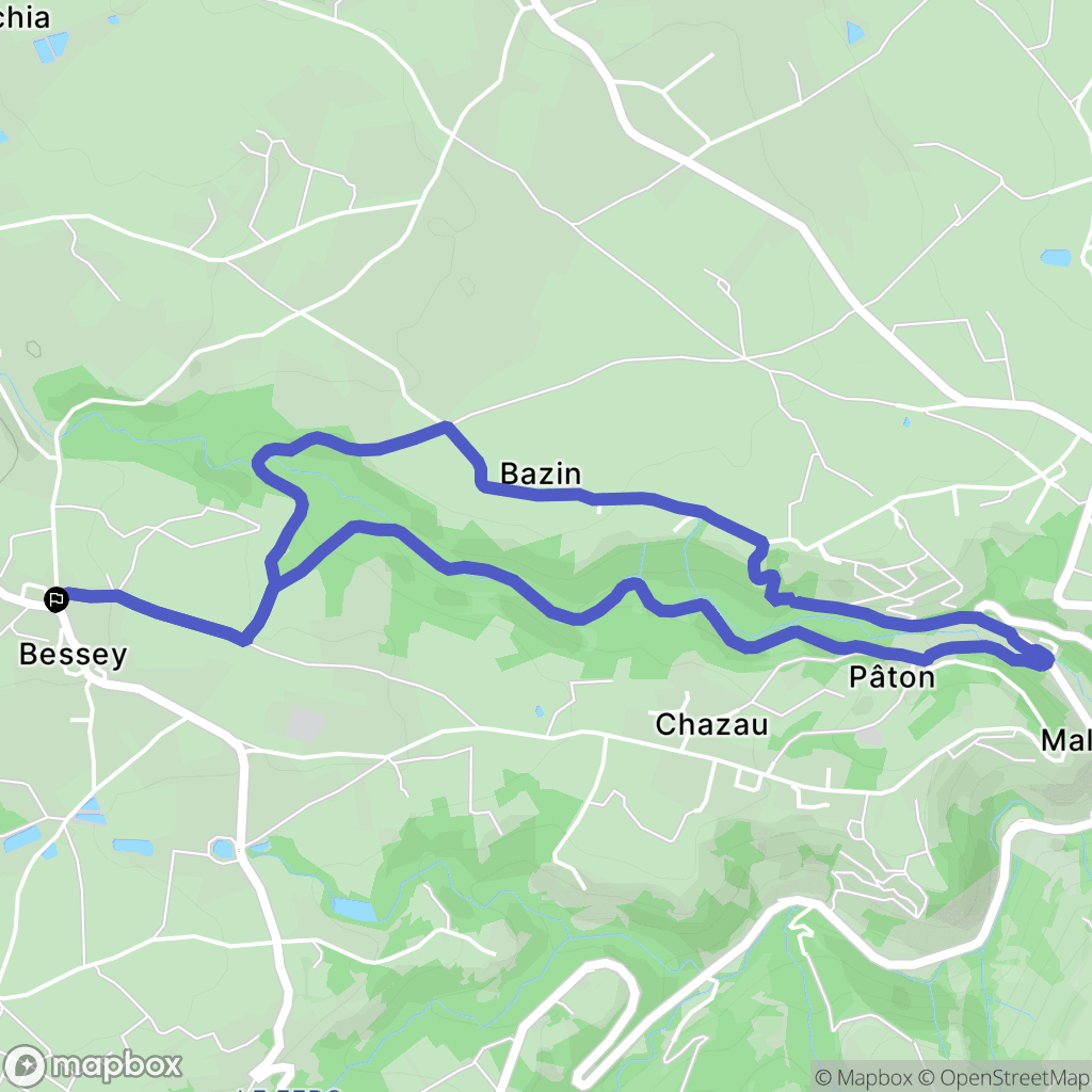 Bessey : carte du parcours de randonnée - France
