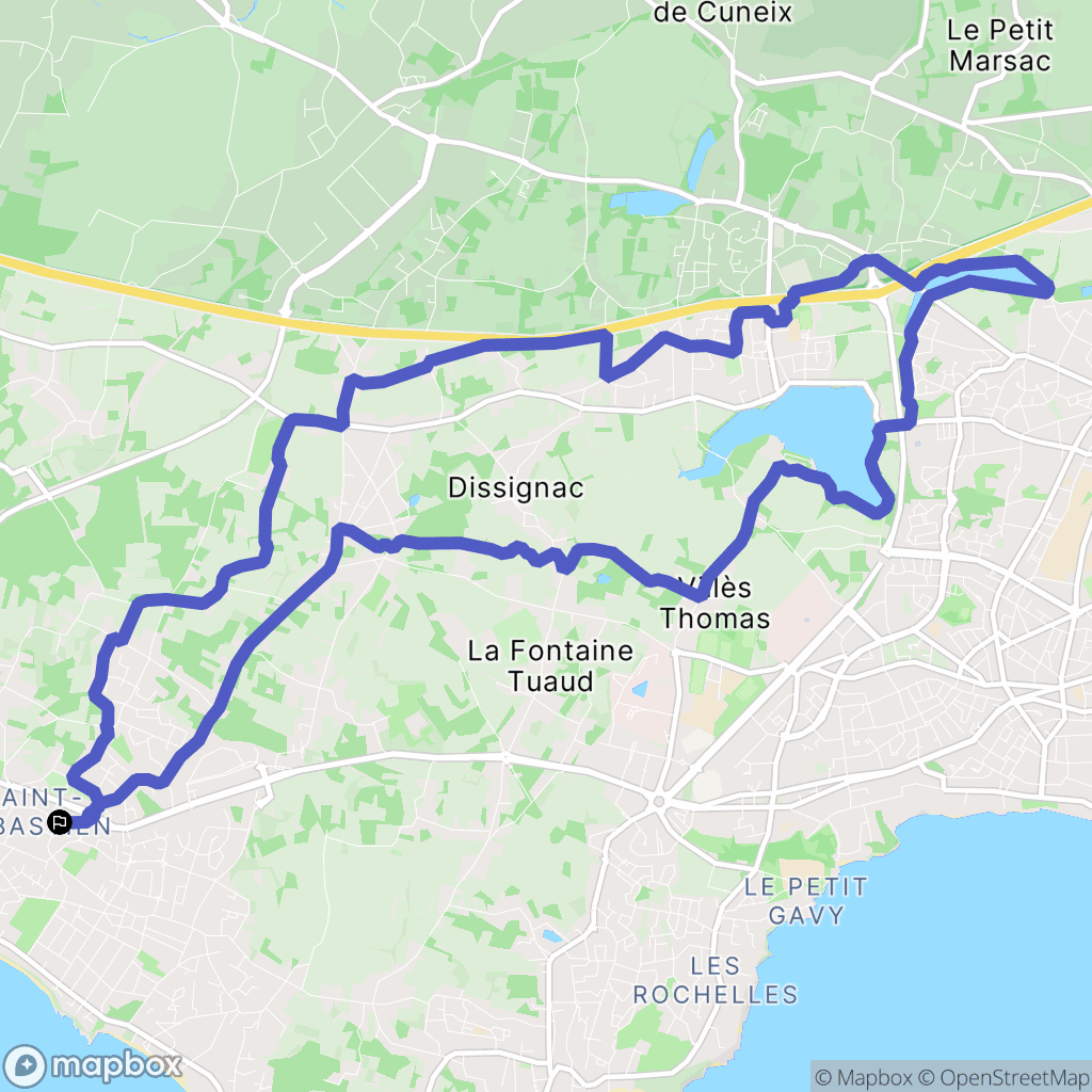 Pornichet : carte du parcours de randonnée - France