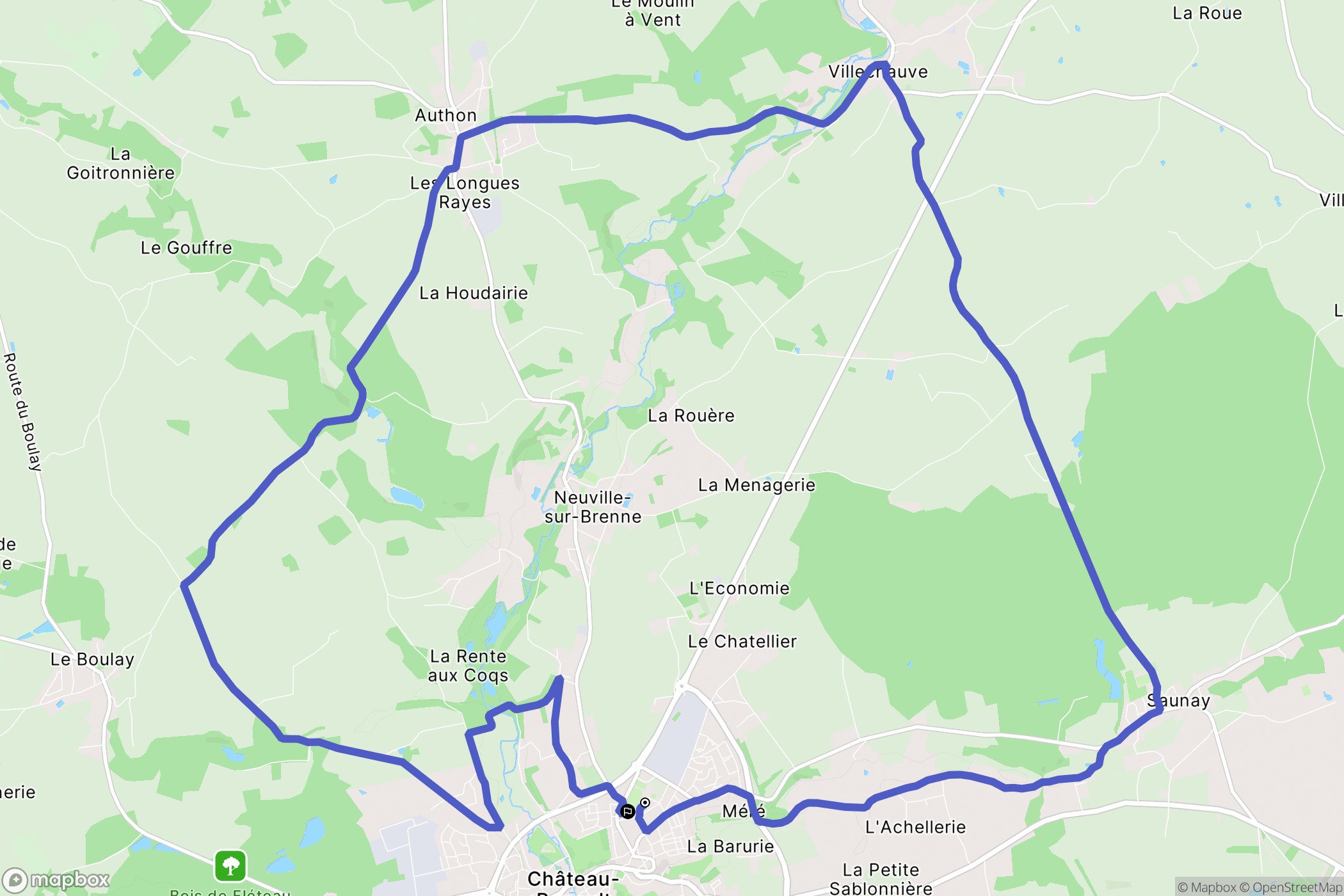Château-Renault : carte du parcours de randonnée - France