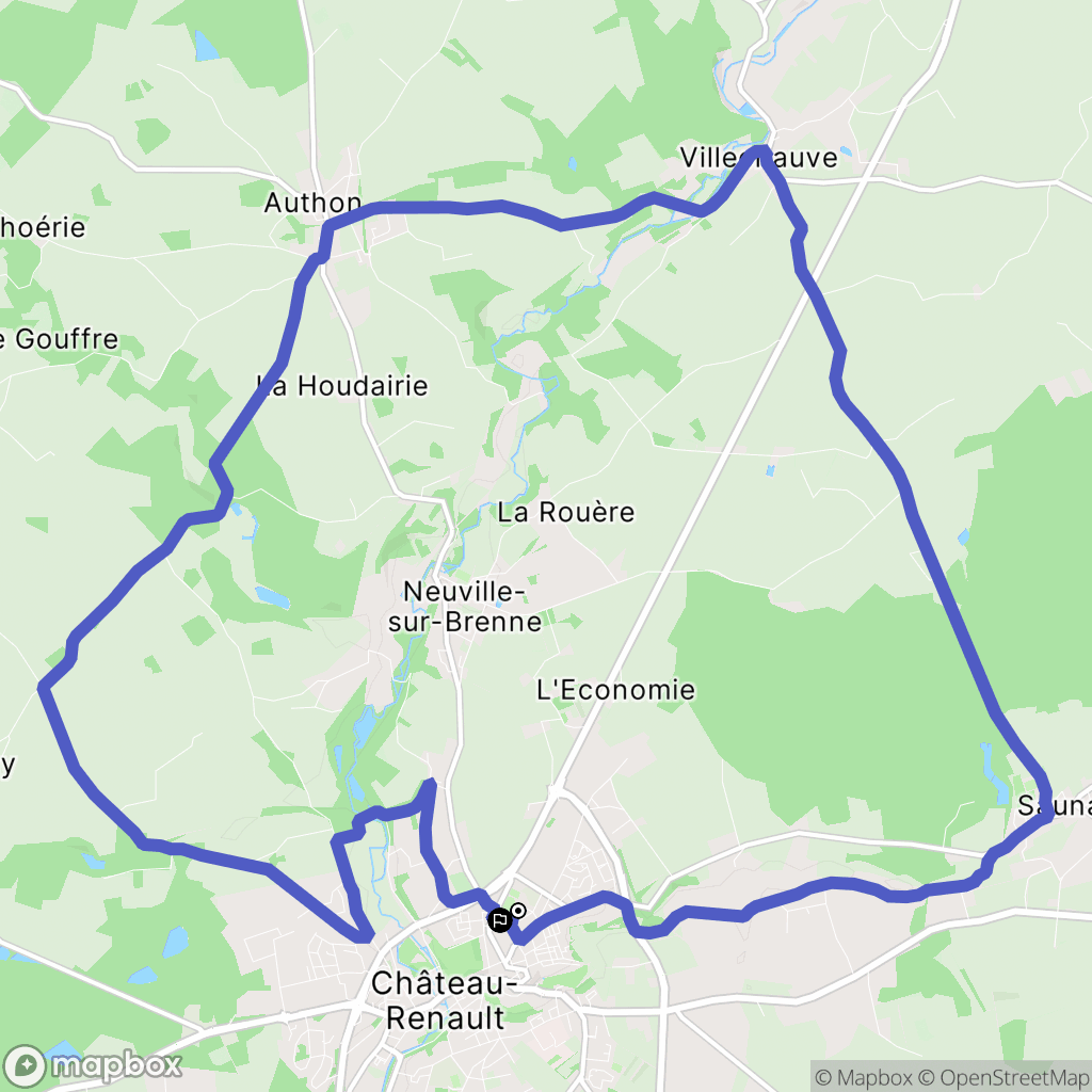 Château-Renault : carte du parcours de randonnée - France