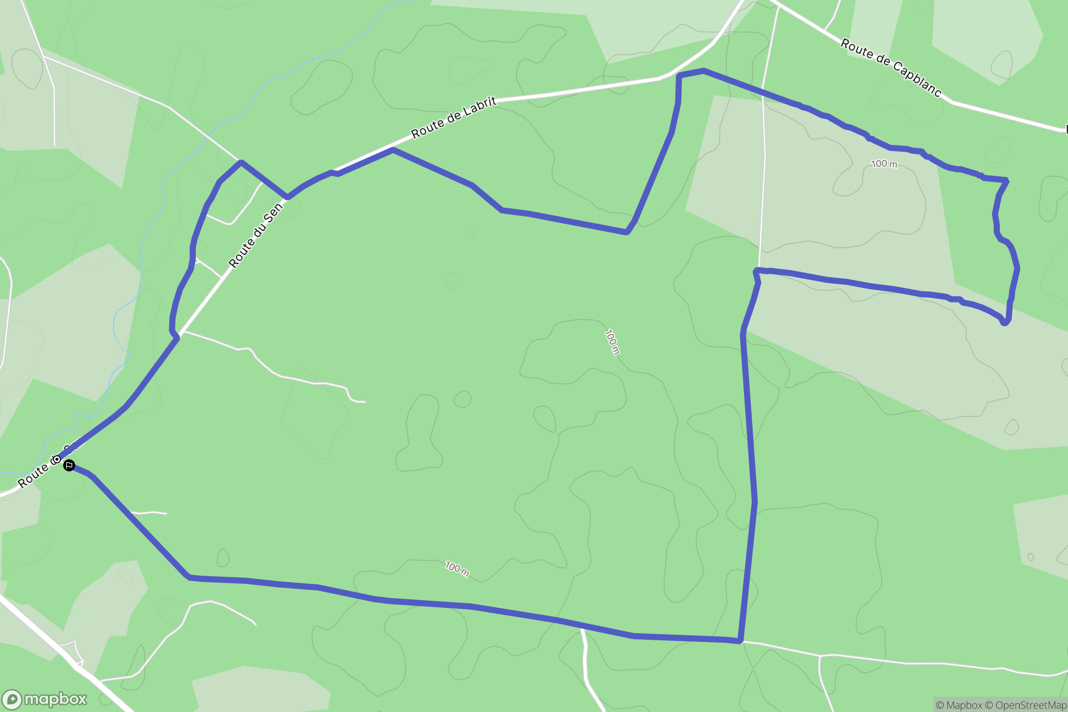 Labrit : carte du parcours de randonnée - France
