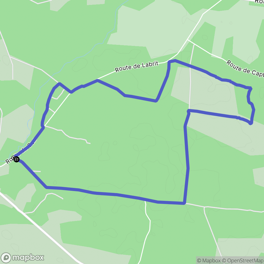 Labrit : carte du parcours de randonnée - France