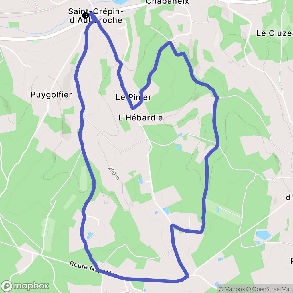 Saint-Crépin-d'Auberoche : carte du parcours de randonnée - France