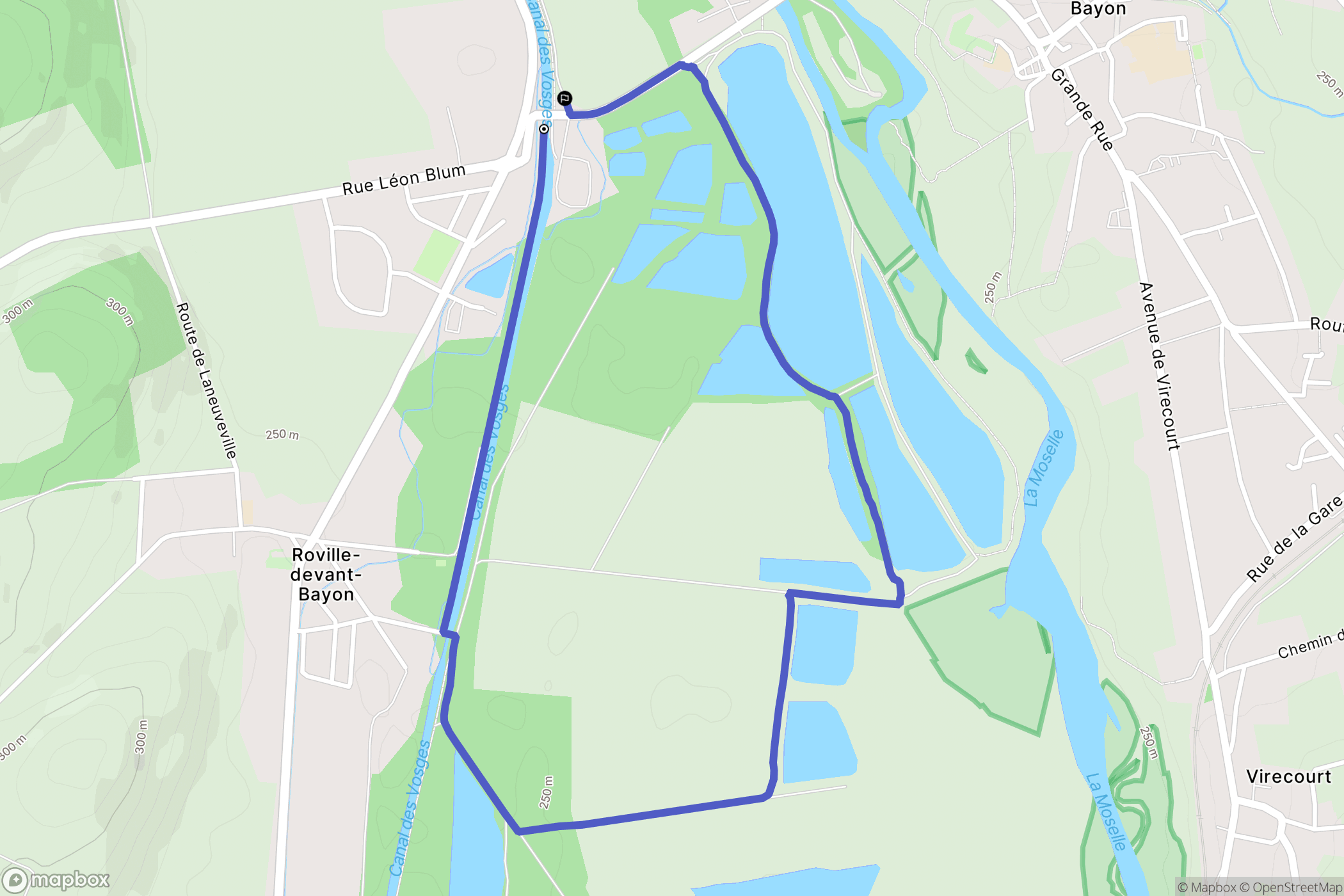 Roville-devant-Bayon : carte du parcours de randonnée - France