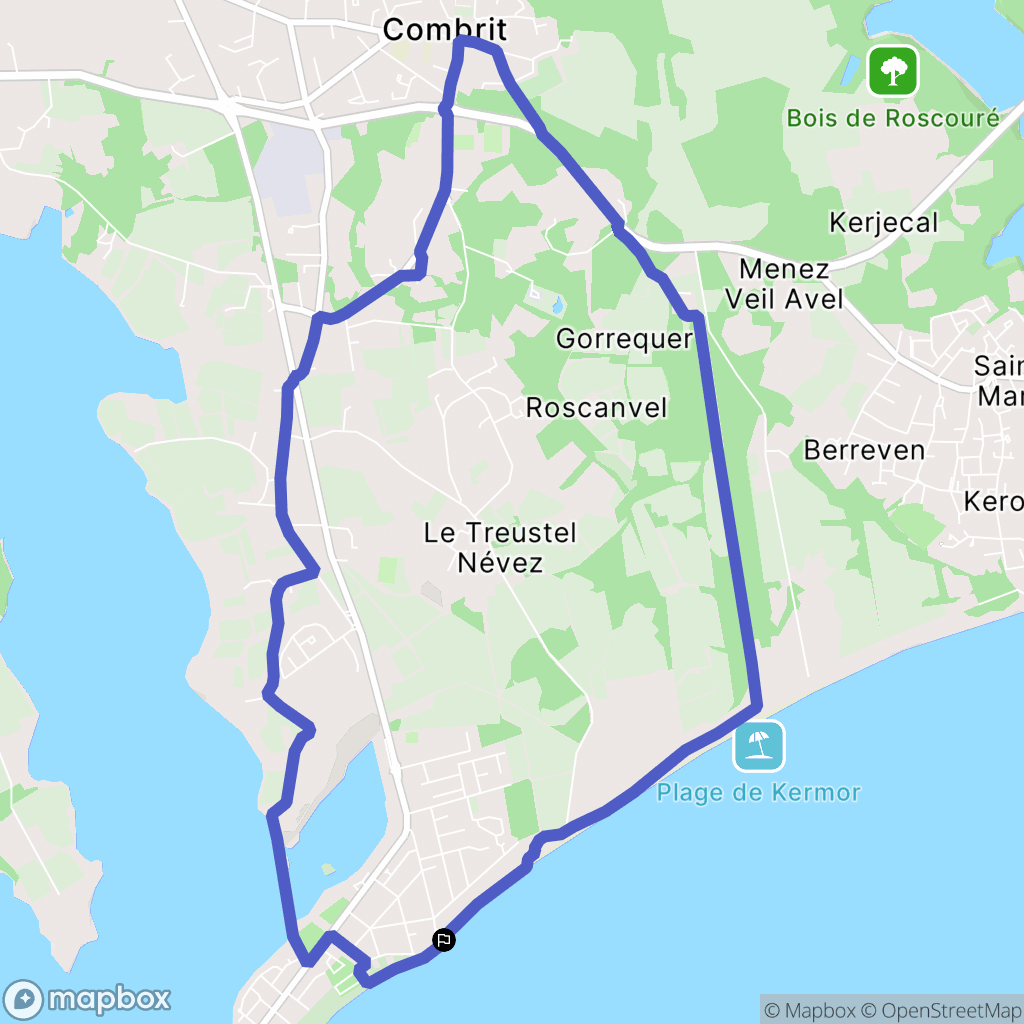 Île-Tudy : carte du parcours de randonnée - France