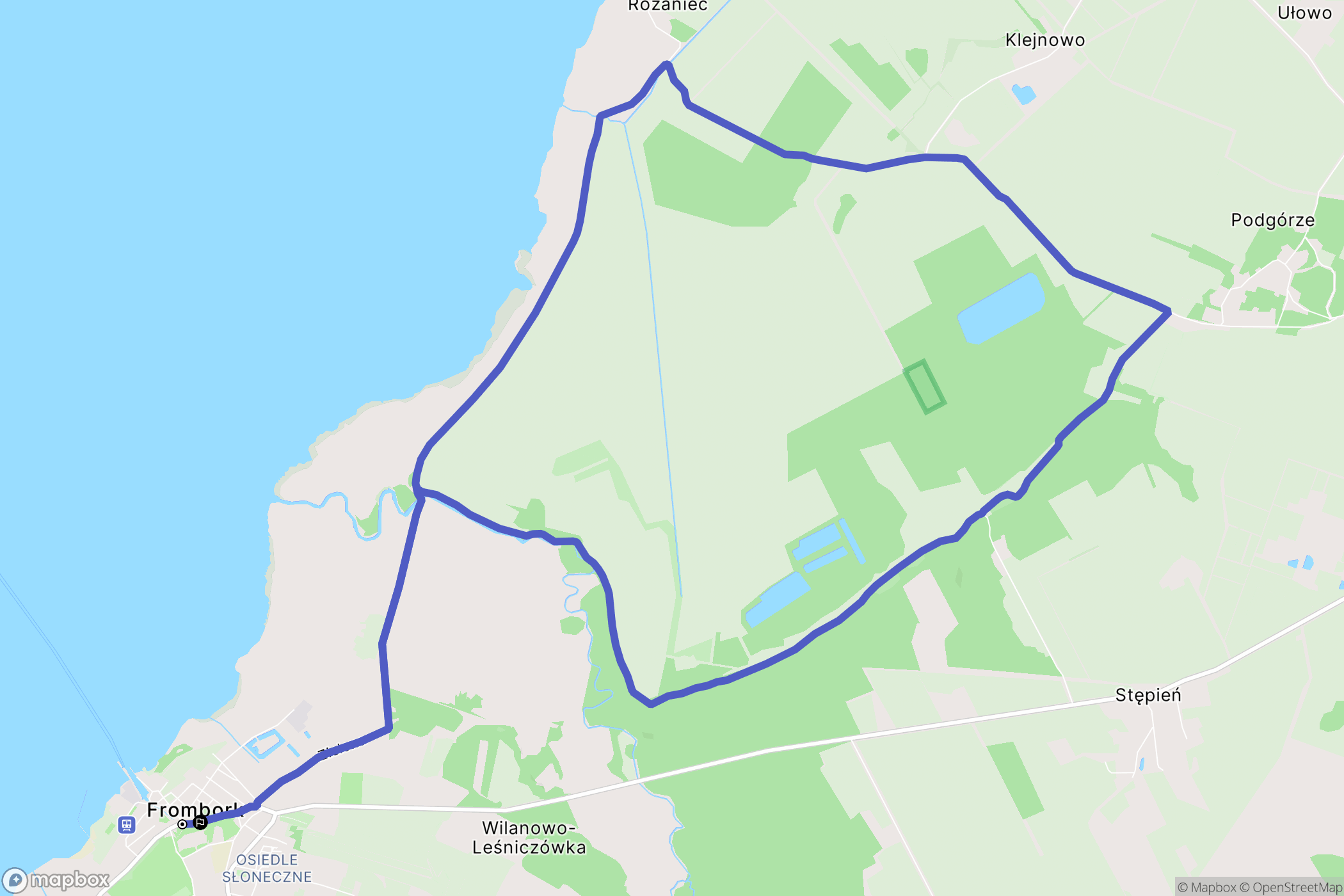 Frombork: mapa trasy - Poland