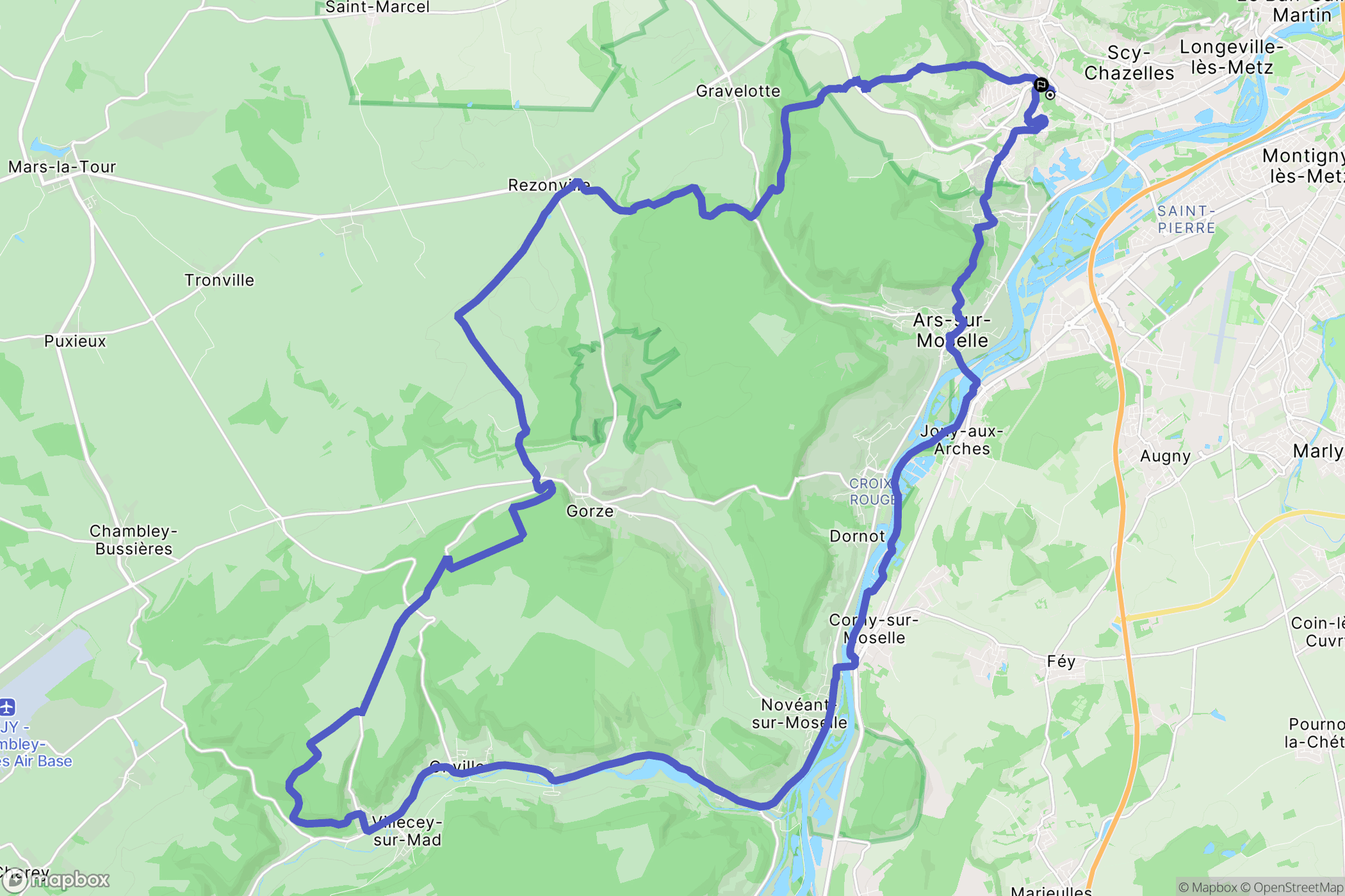 Sainte-Ruffine : carte du parcours de randonnée - France