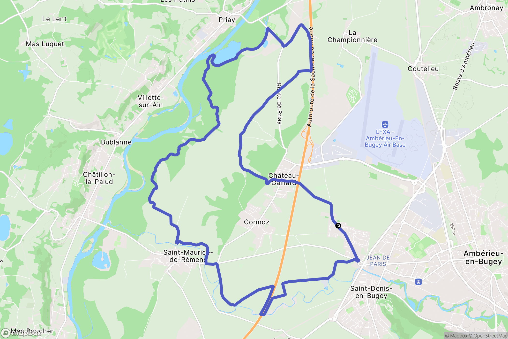 Château-Gaillard : carte du parcours de randonnée - France