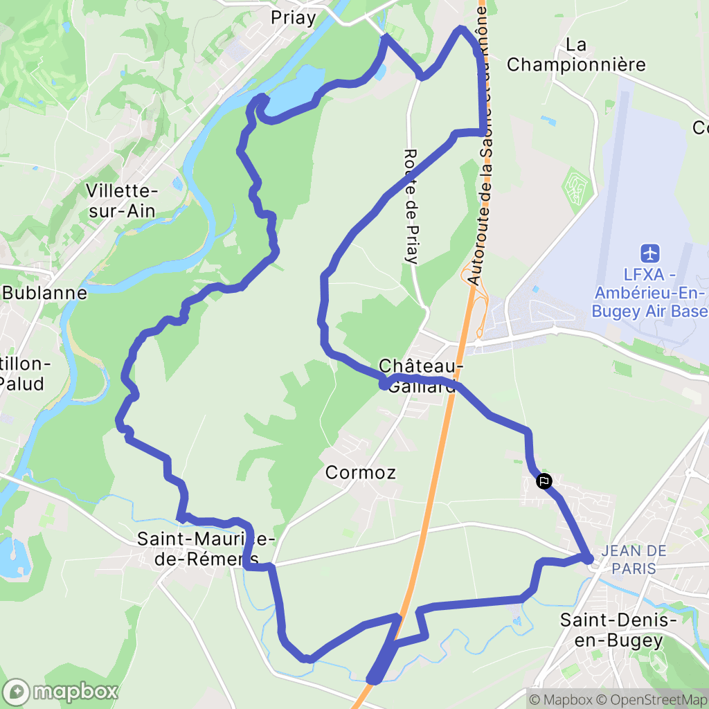 Château-Gaillard : carte du parcours de randonnée - France
