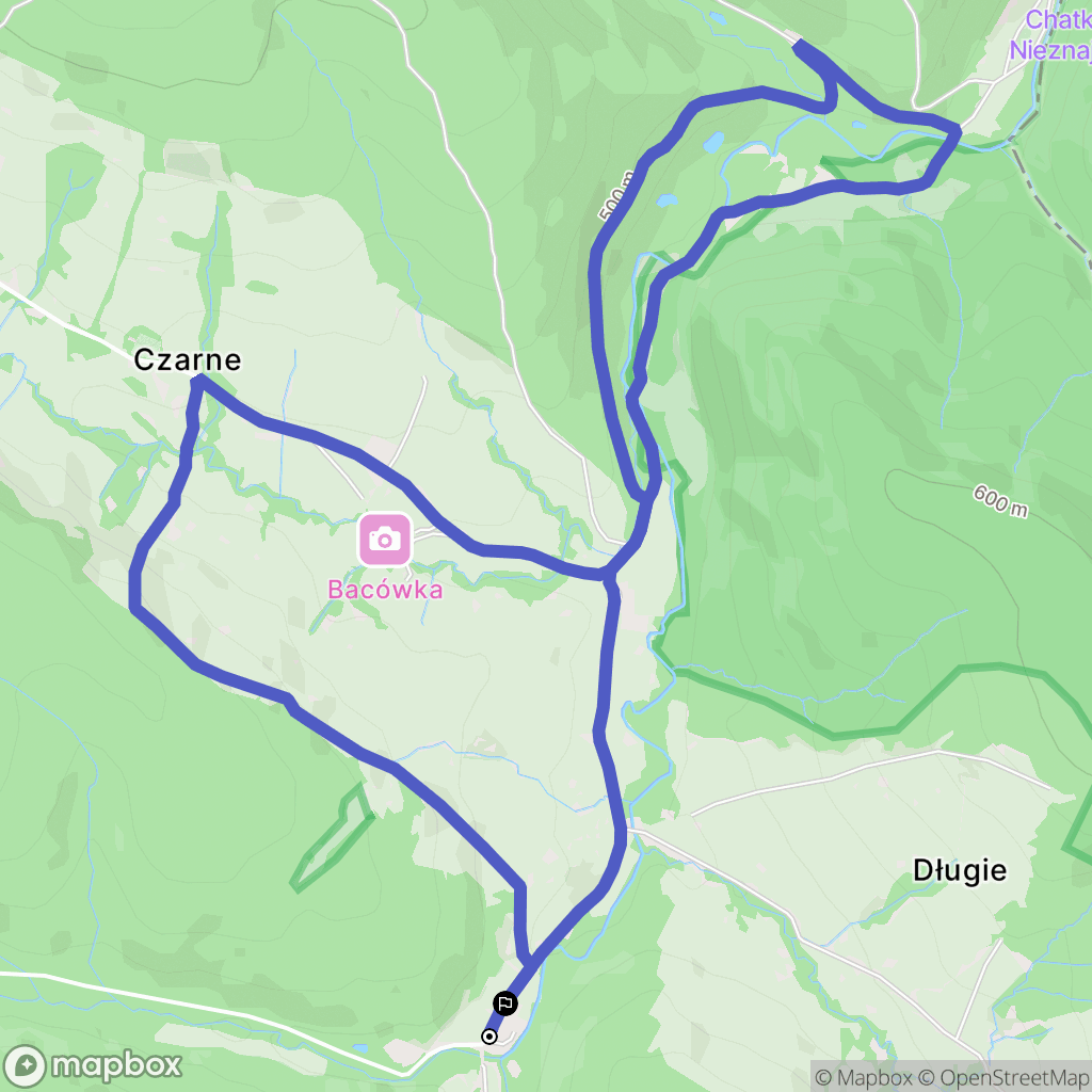 Czarne: mapa trasy - Poland