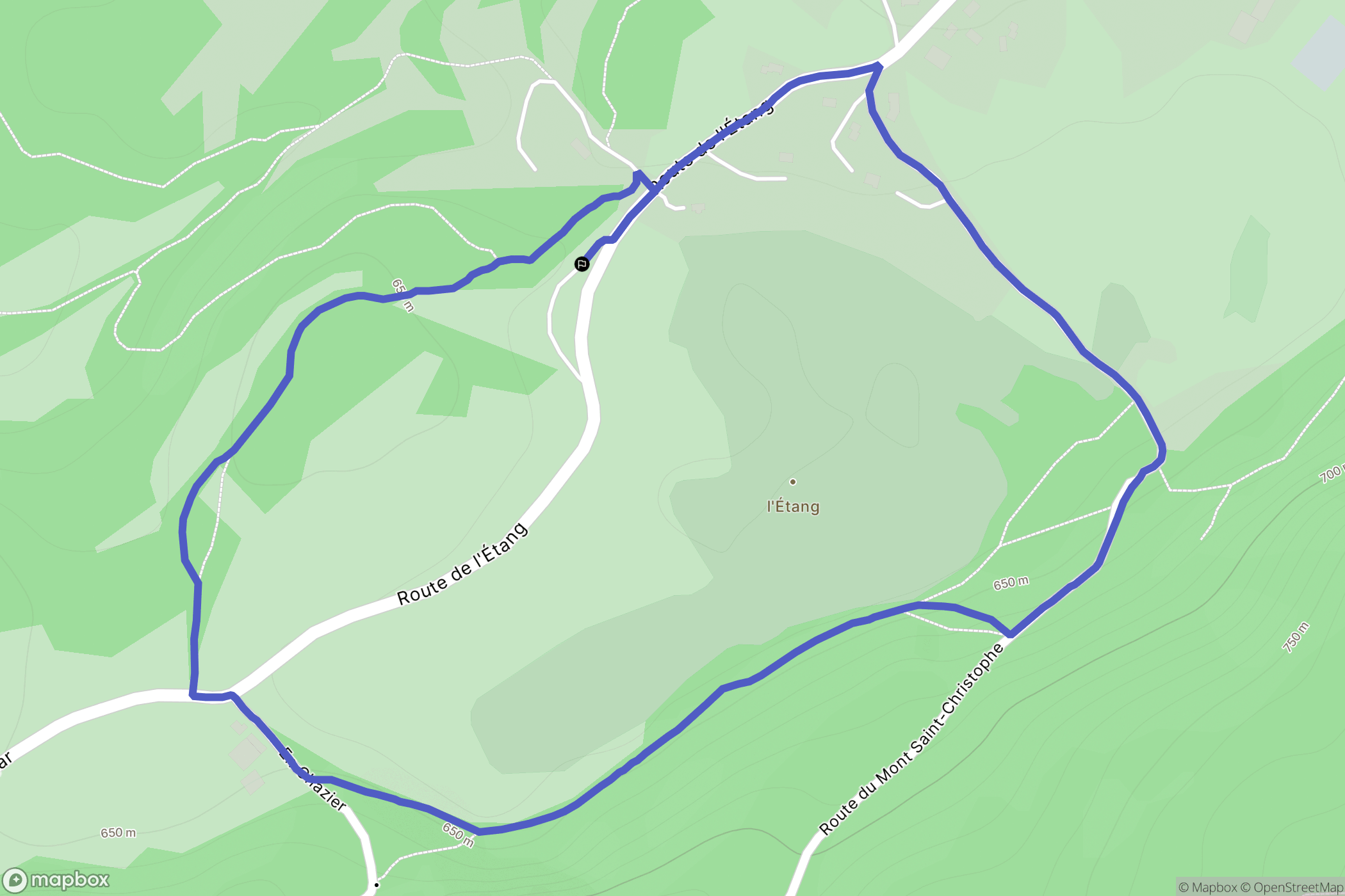 Crenans : carte du parcours de randonnée - France