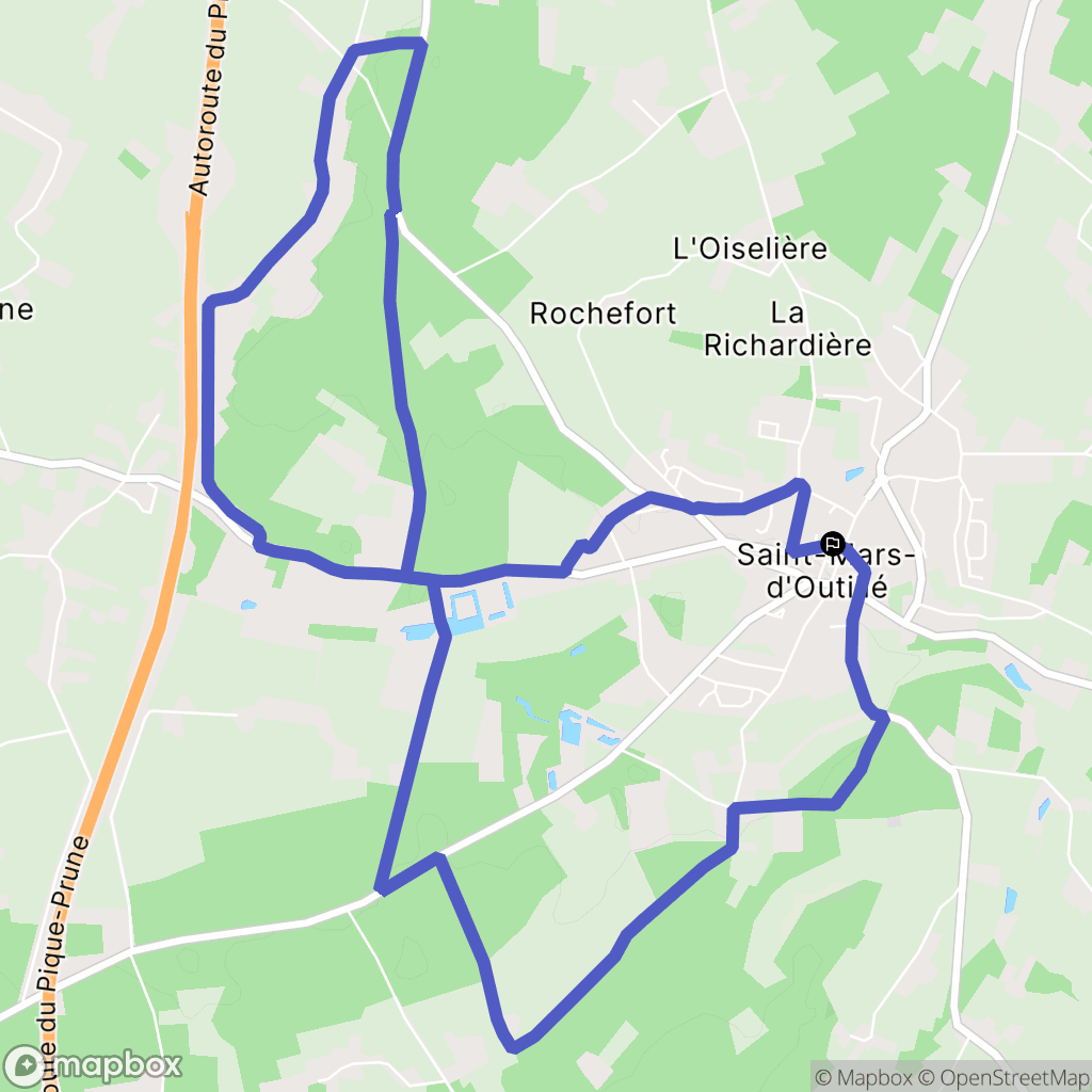 Saint-Mars-d'Outillé : carte du parcours de randonnée - France