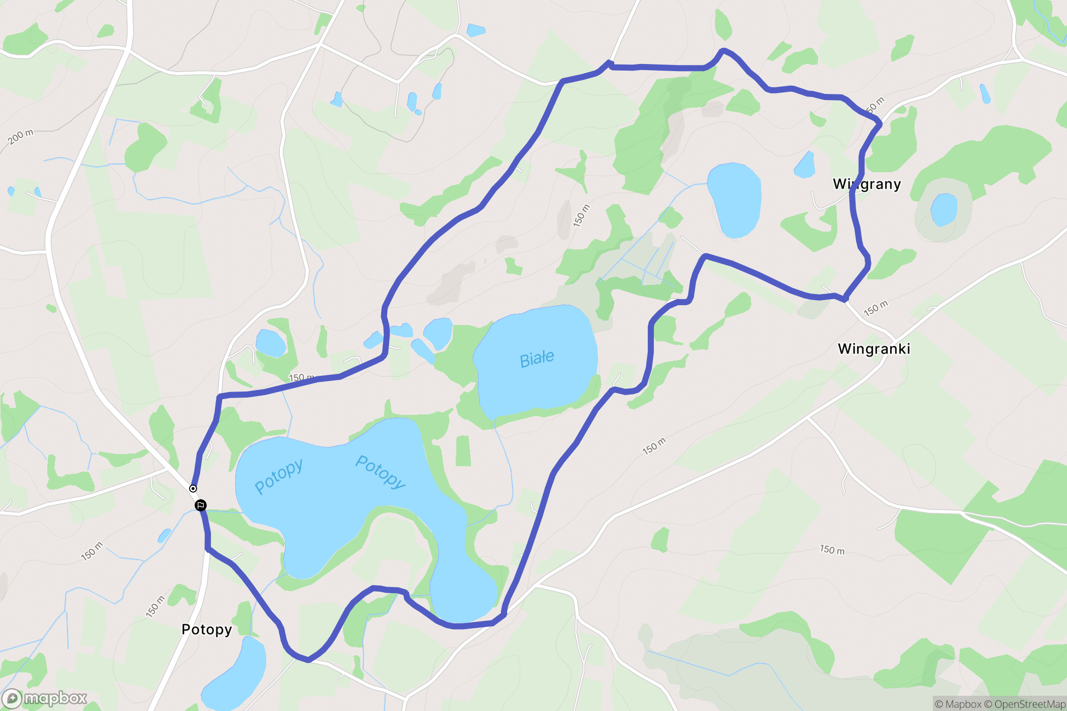 Potopy: mapa trasy - Poland