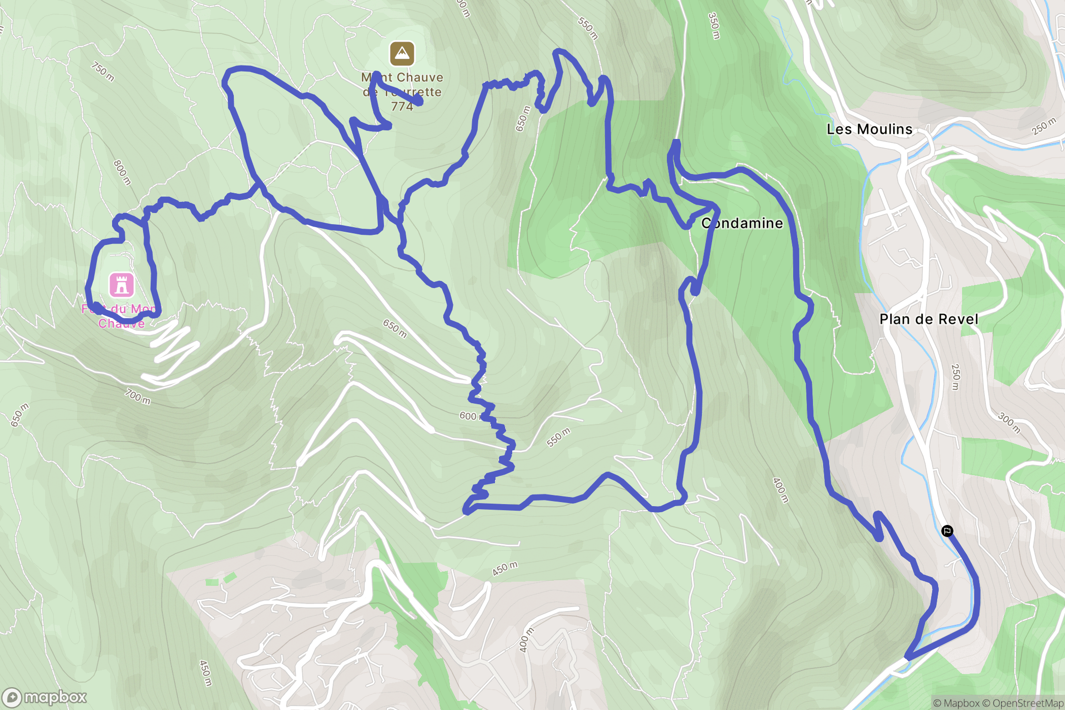 Tourrette-Levens : carte du parcours de randonnée - France