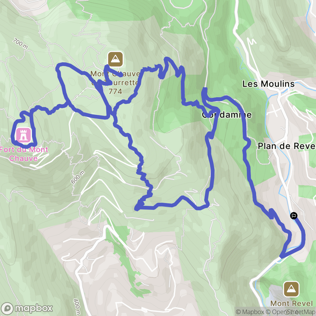 Tourrette-Levens : carte du parcours de randonnée - France