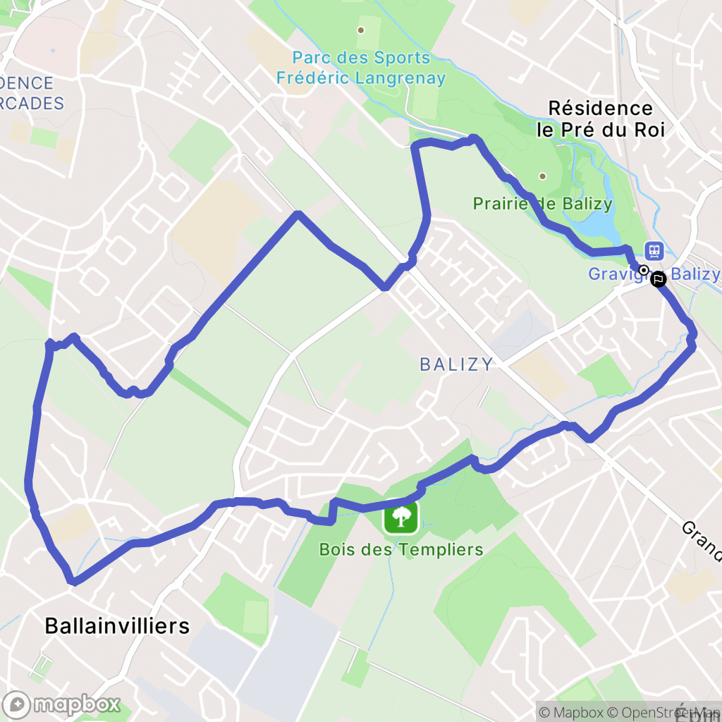 Longjumeau : carte du parcours de randonnée - France
