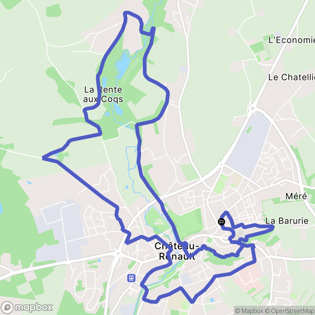 Château-Renault : carte du parcours de randonnée - France