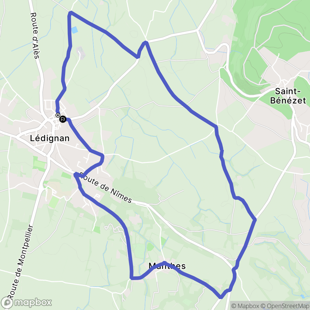 Aigremont : carte du parcours de randonnée - France