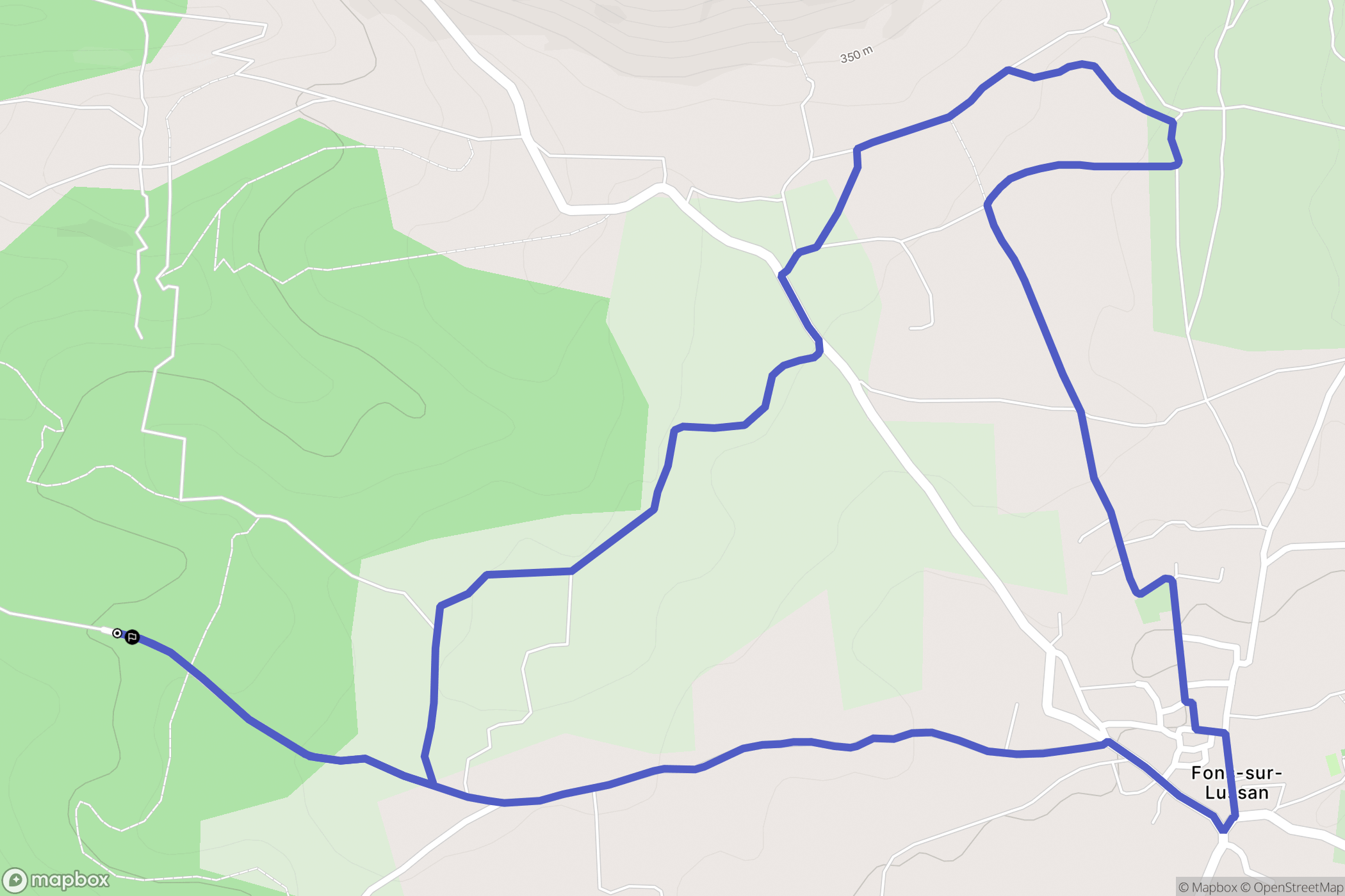 Fons-sur-Lussan : carte du parcours de randonnée - France