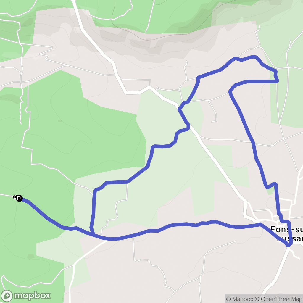 Fons-sur-Lussan : carte du parcours de randonnée - France