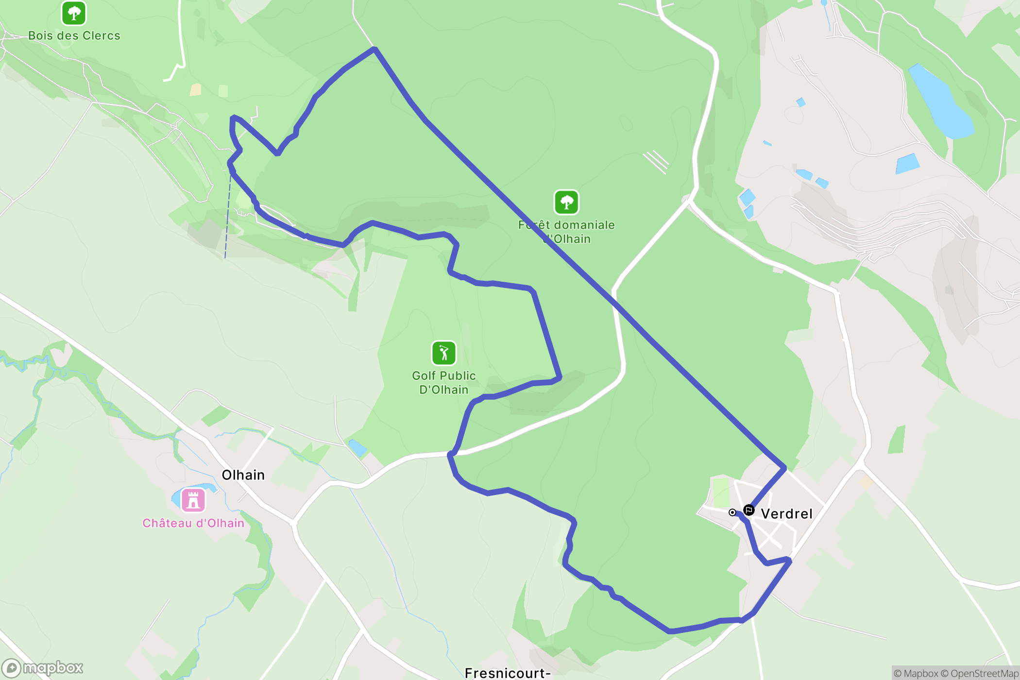 Fresnicourt-le-Dolmen : carte du parcours de randonnée - France