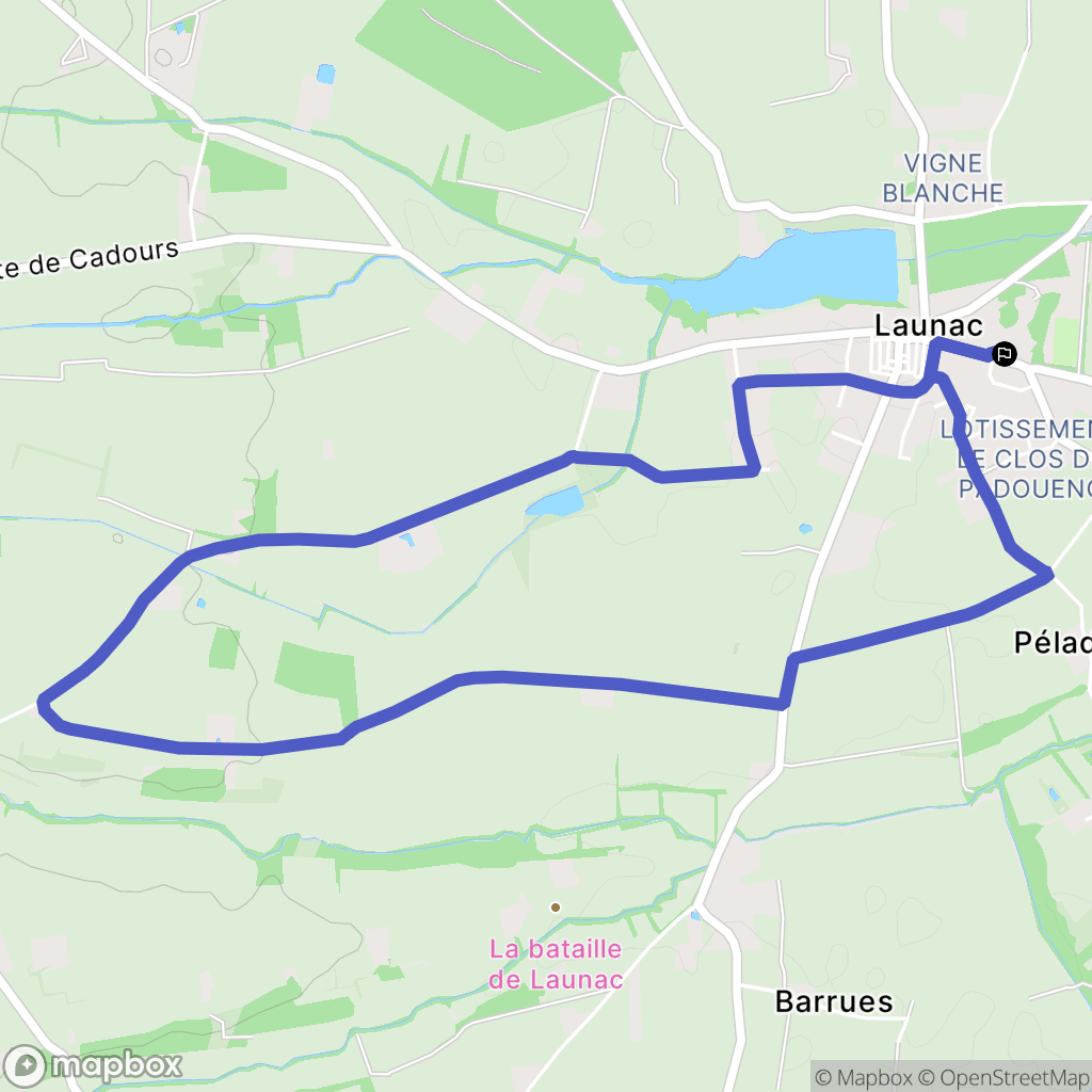 Launac : carte du parcours de randonnée - France