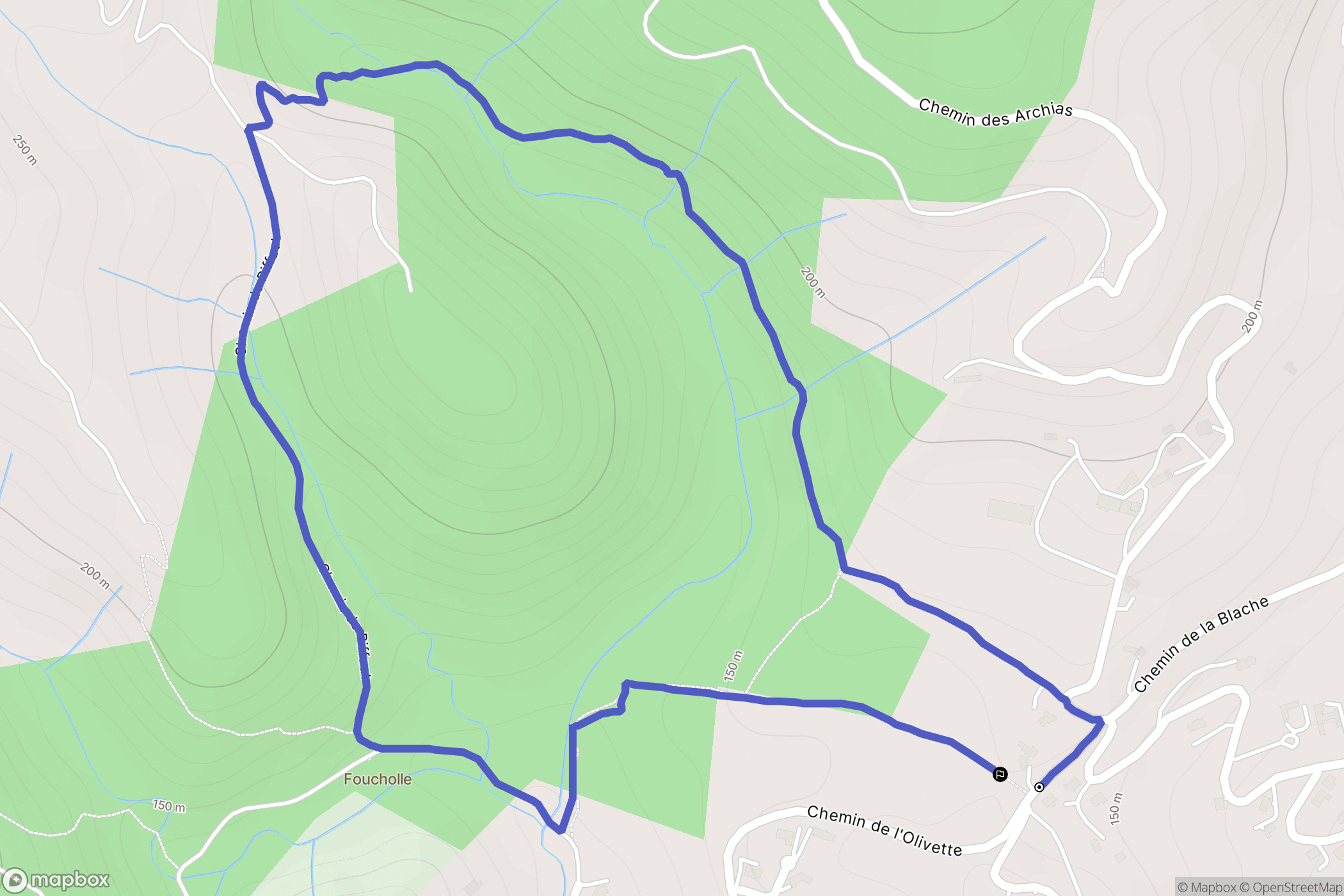 Rochemaure : carte du parcours de randonnée - France
