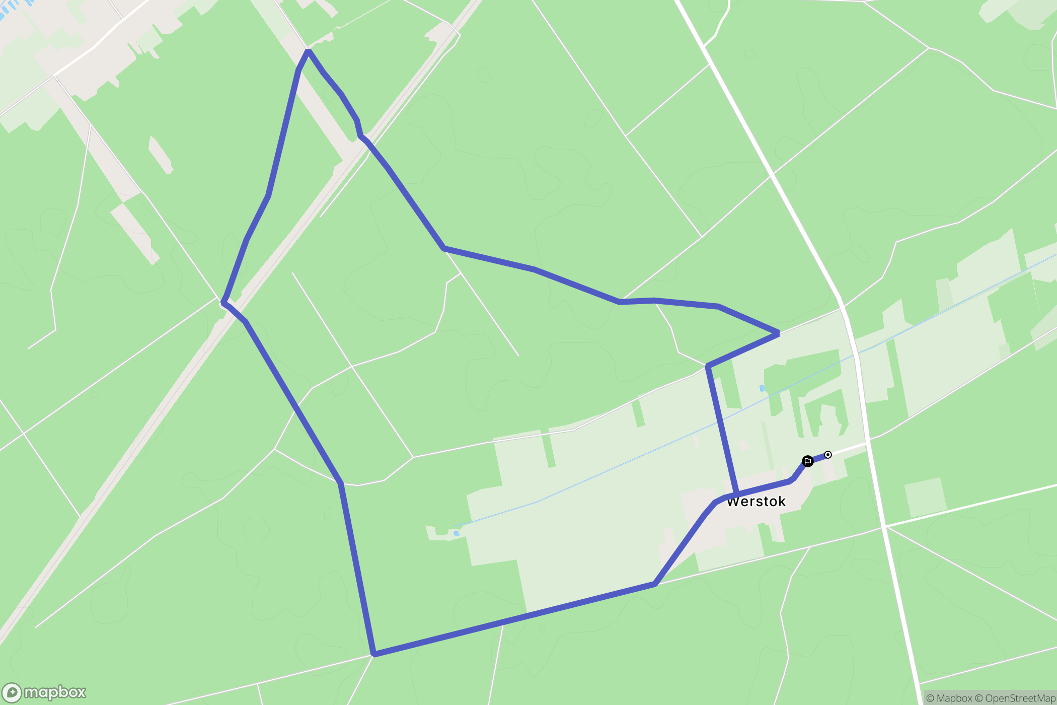 Werstok: mapa trasy - Poland