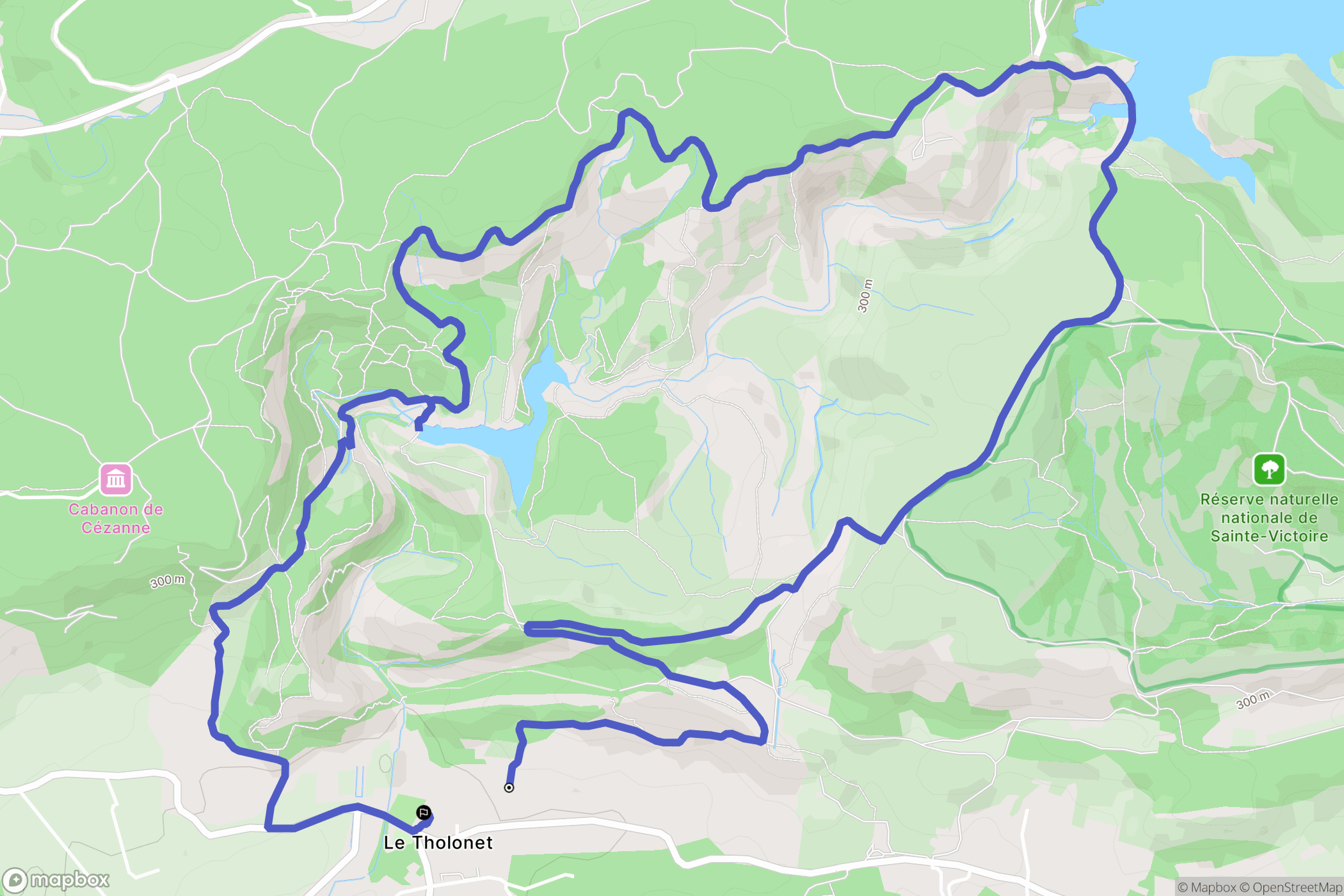 Le Tholonet : carte du parcours de randonnée - France