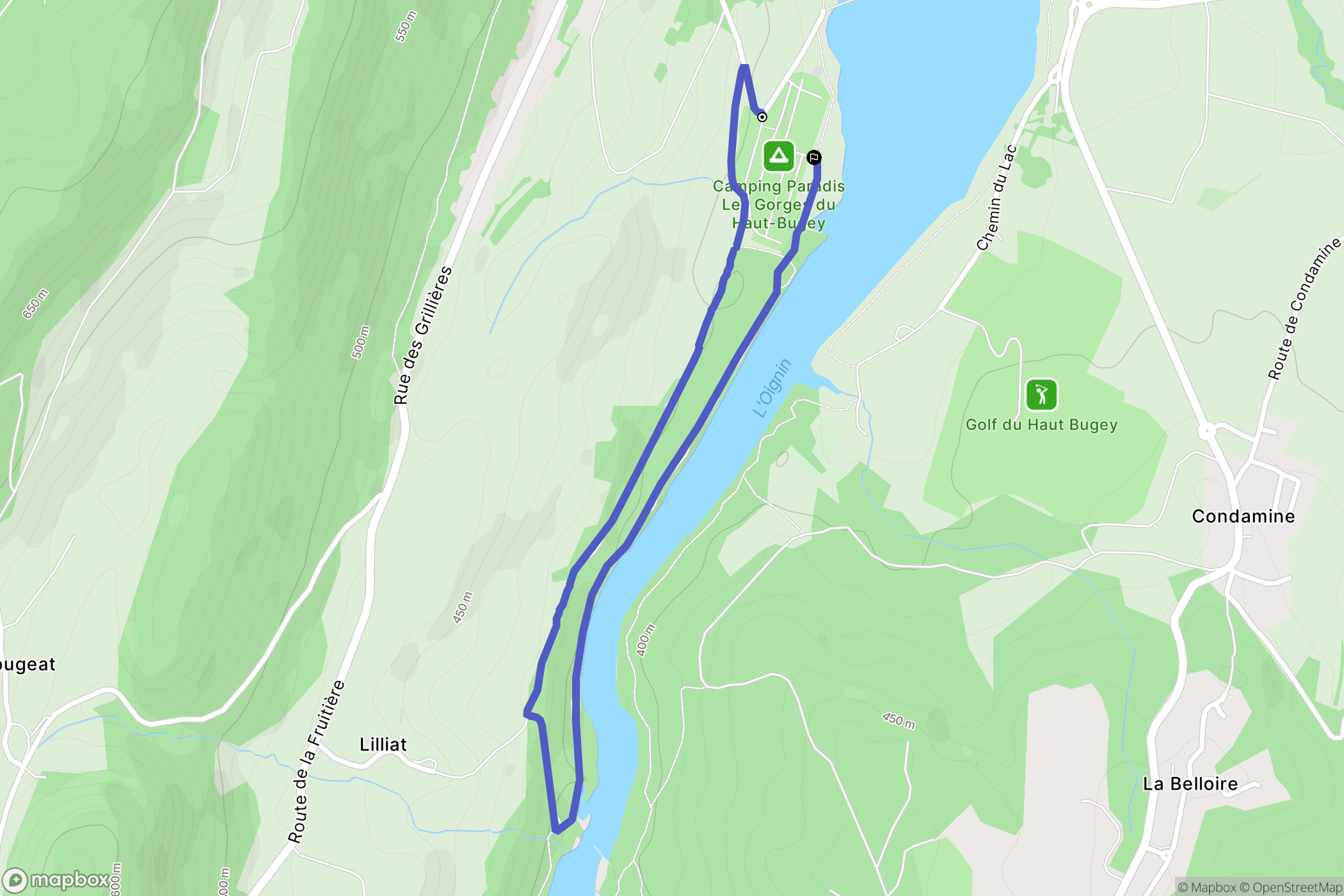 Matafelon-Granges : carte du parcours de randonnée - France