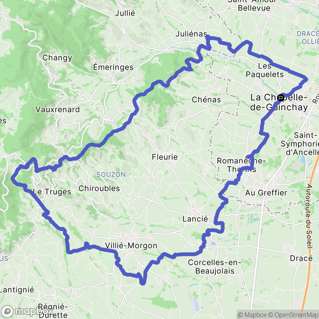 La Chapelle-de-Guinchay : carte du parcours de randonnée - France
