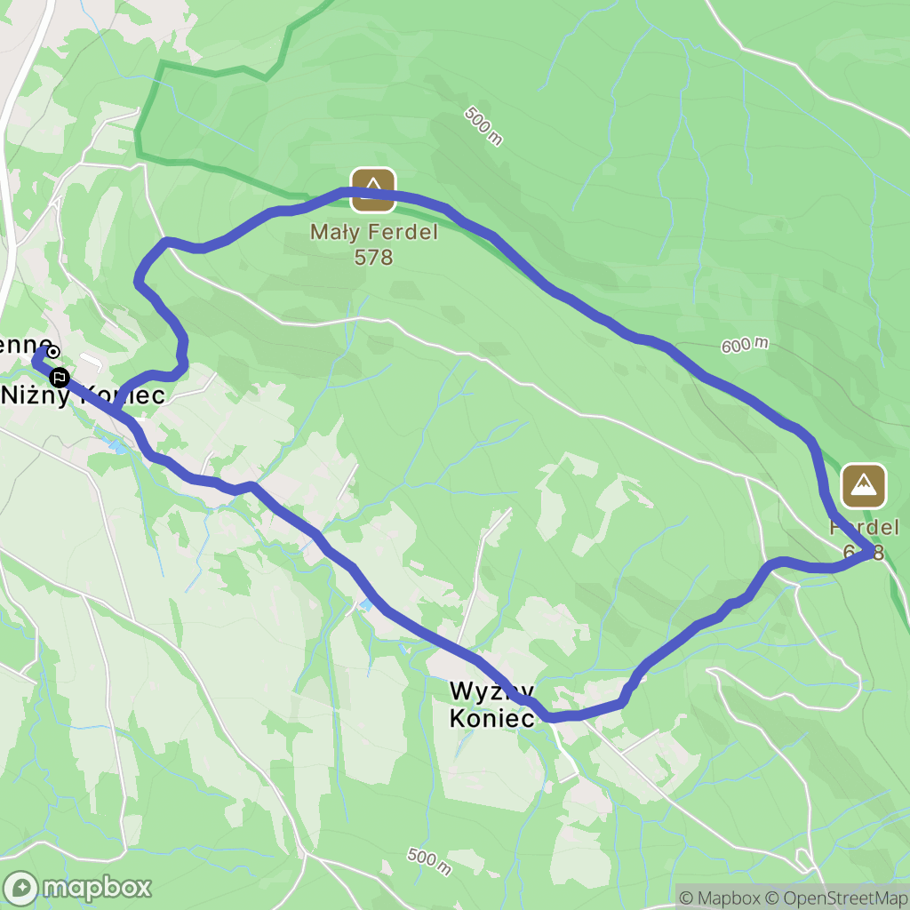 Wapienne: mapa trasy - Poland