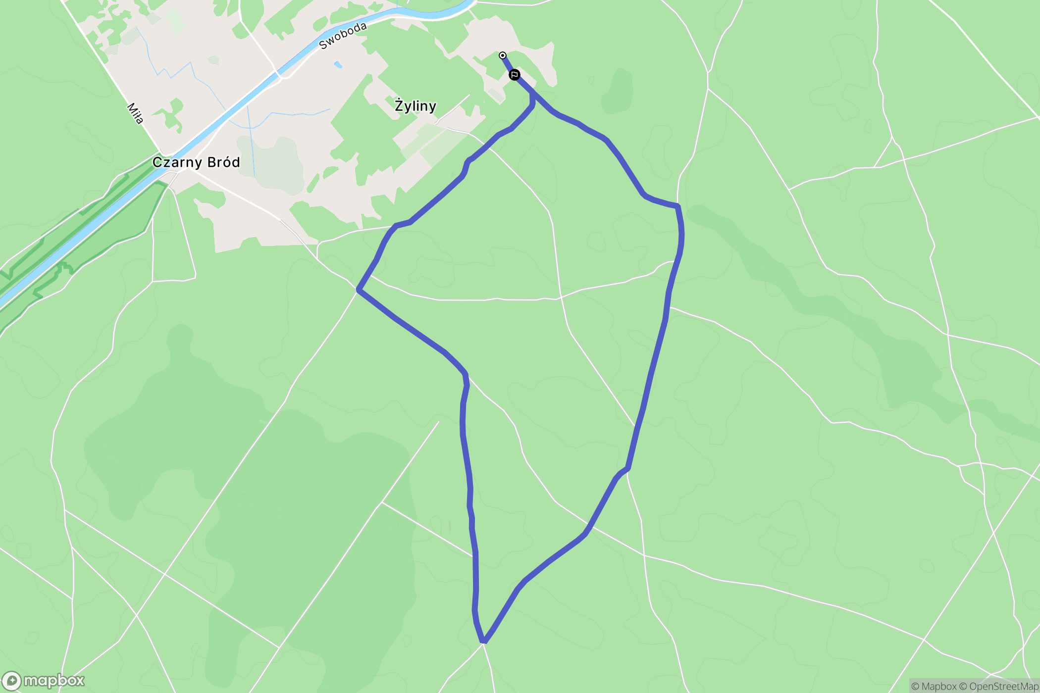 Sucha Rzeczka: mapa trasy - Poland
