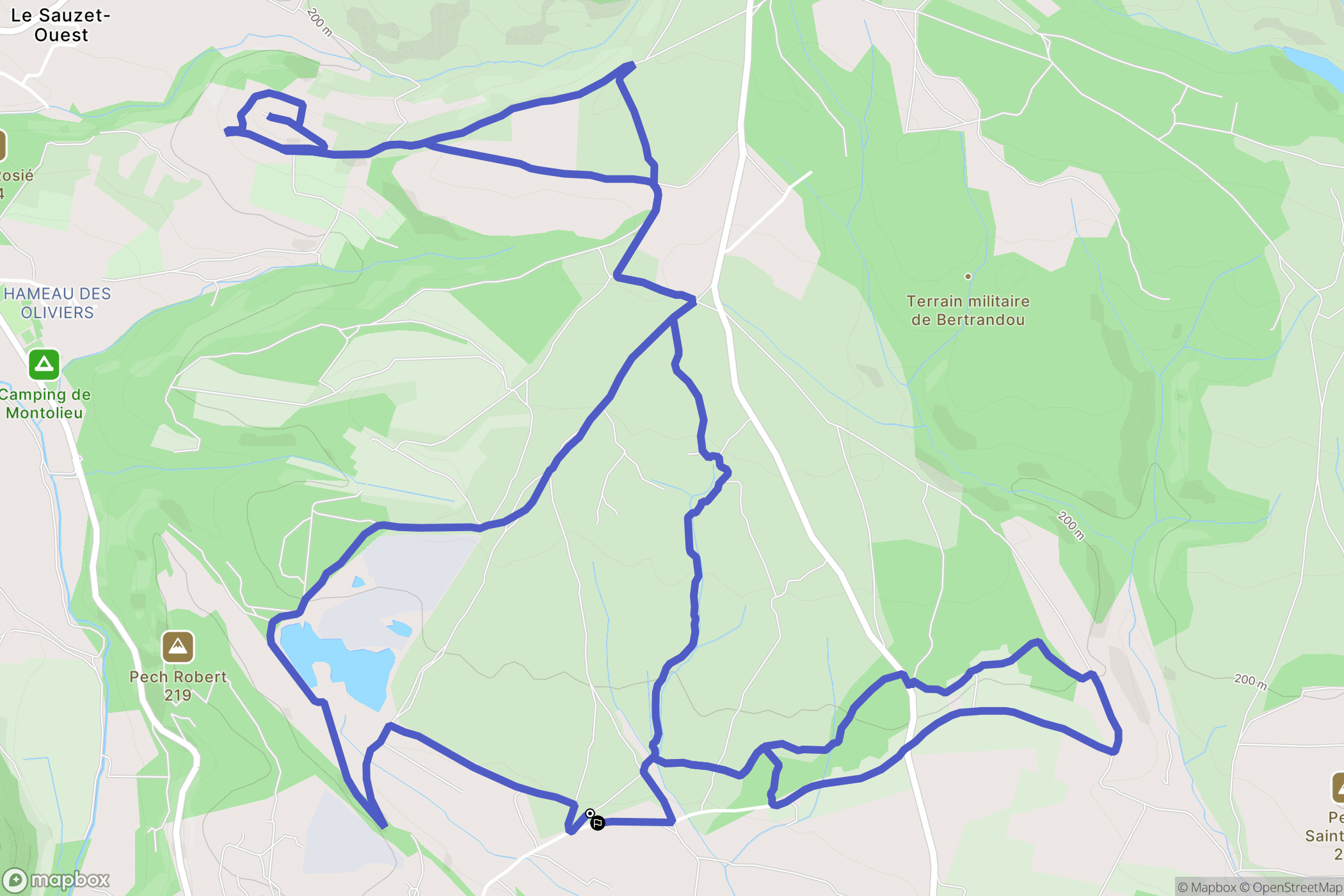 Moussoulens : carte du parcours de randonnée - France