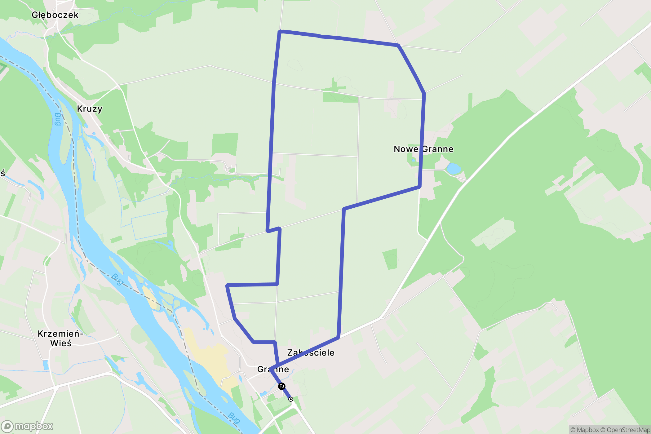 Granne: mapa trasy - Poland