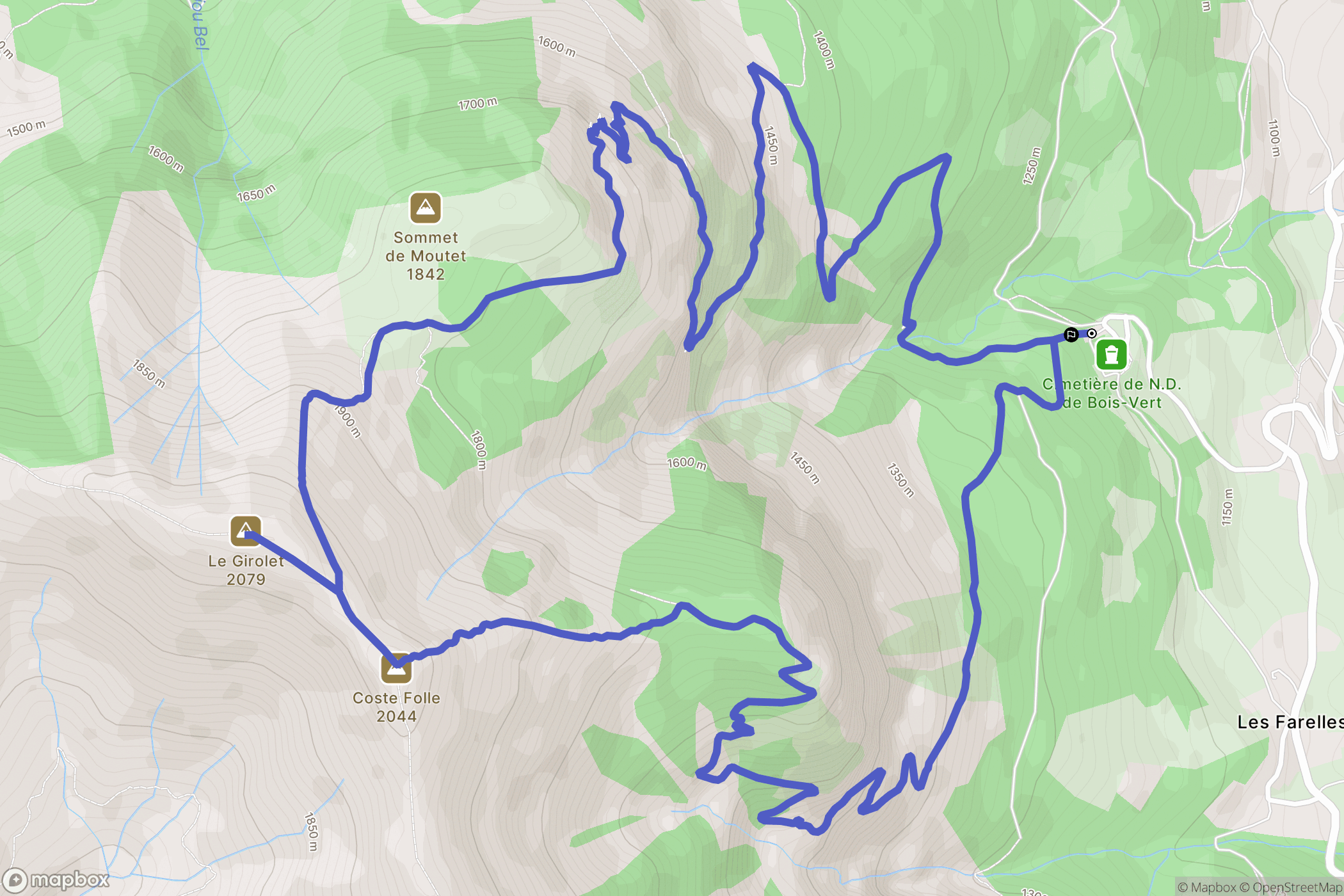 La Fare-en-Champsaur : carte du parcours de randonnée - France