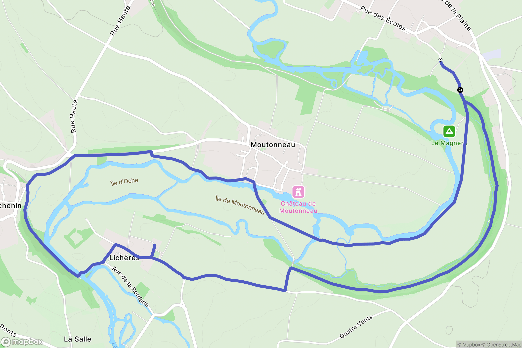 Aunac-sur-Charente : carte du parcours de randonnée - France