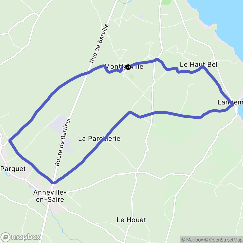 Montfarville : carte du parcours de randonnée - France