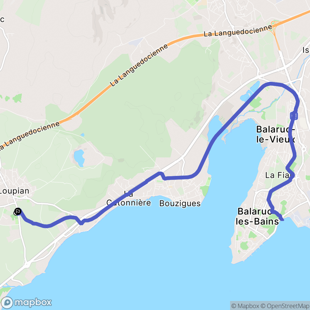 Loupian : carte du parcours de randonnée - France